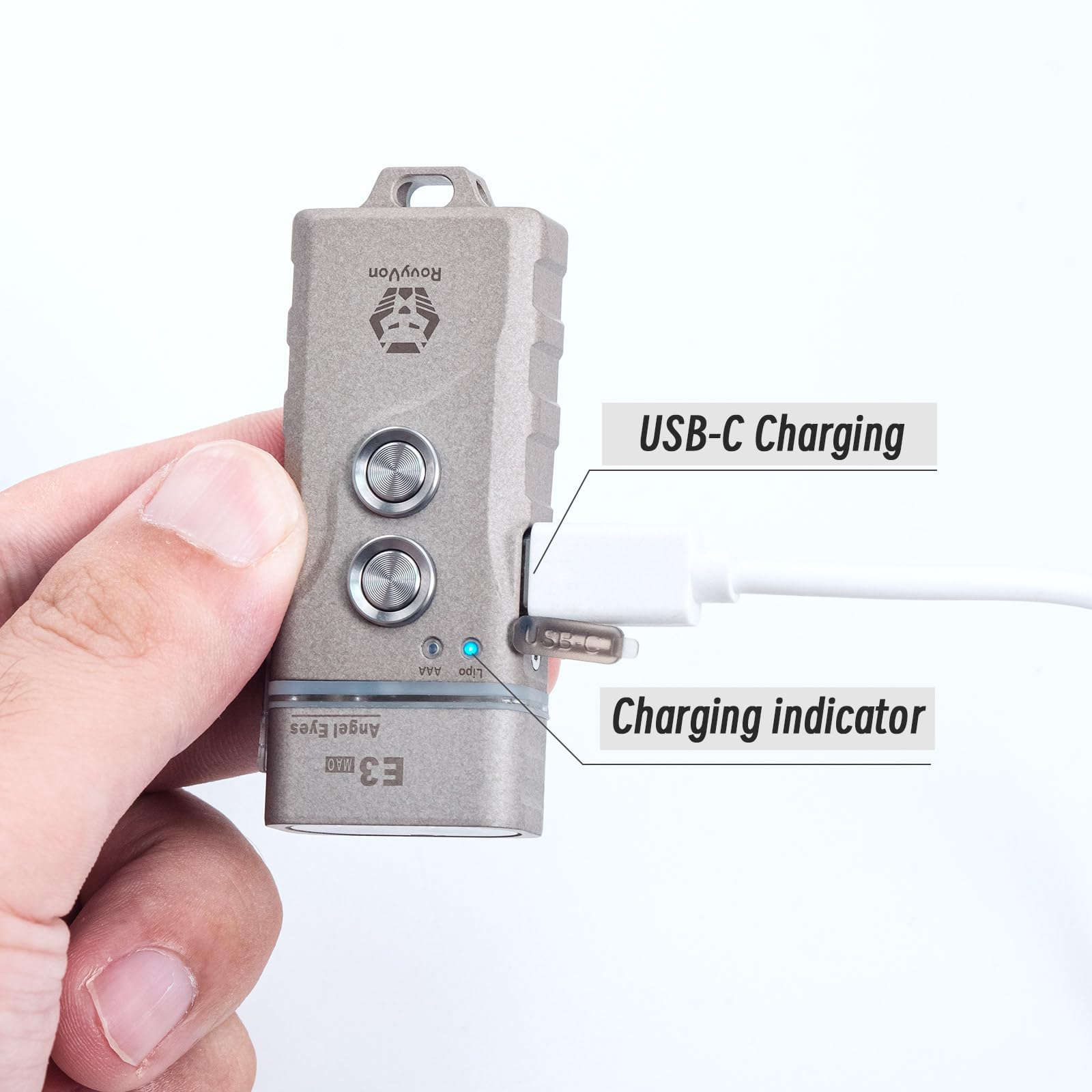 RovyVon E3 Plus Marble Keychain Flashlight 700 Lumen Rechargeable G2 E3-G2 Marble Grey Cool White