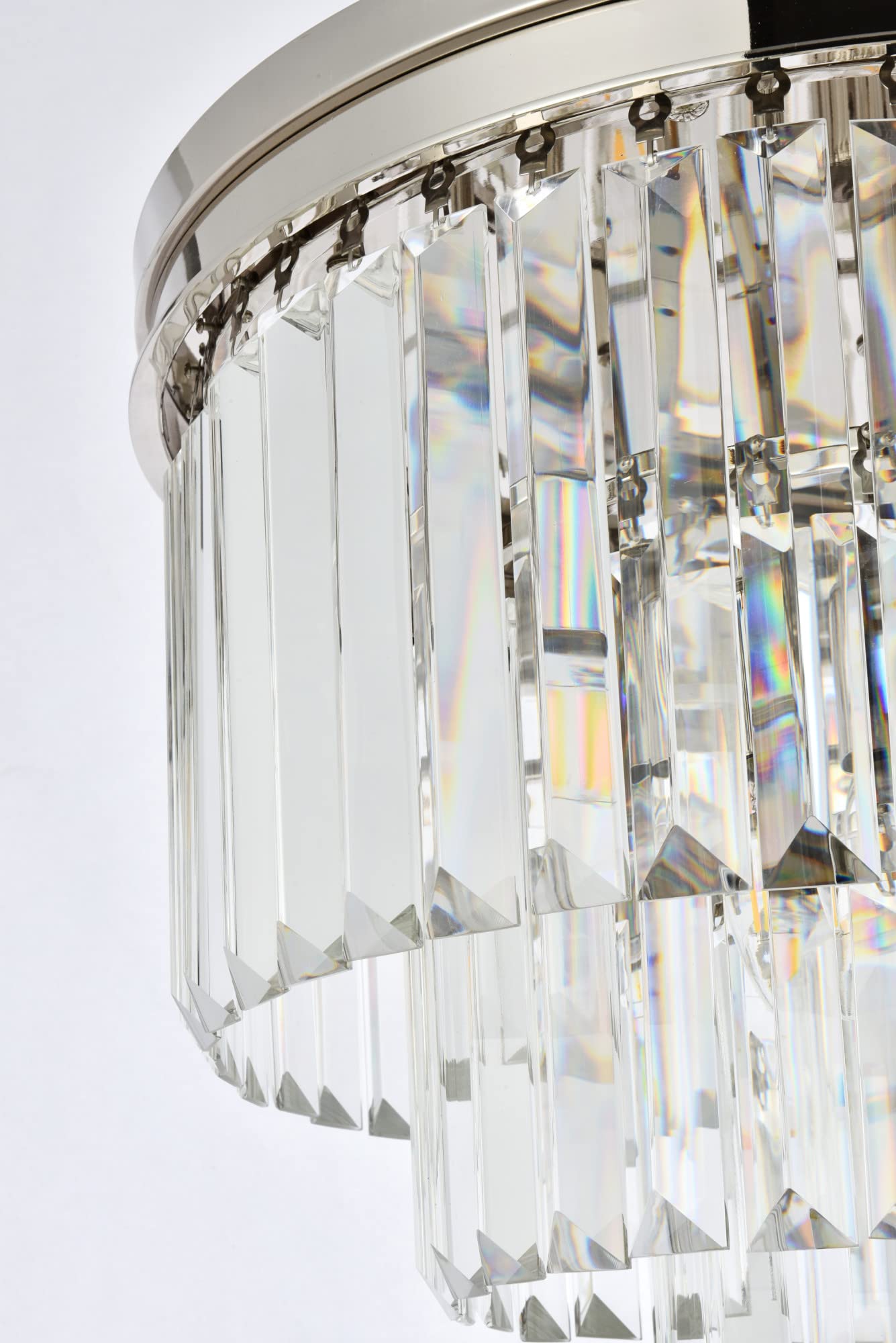 Elegant Lighting Sydney 9 Lt Polished Nickel Flush Mount Clear