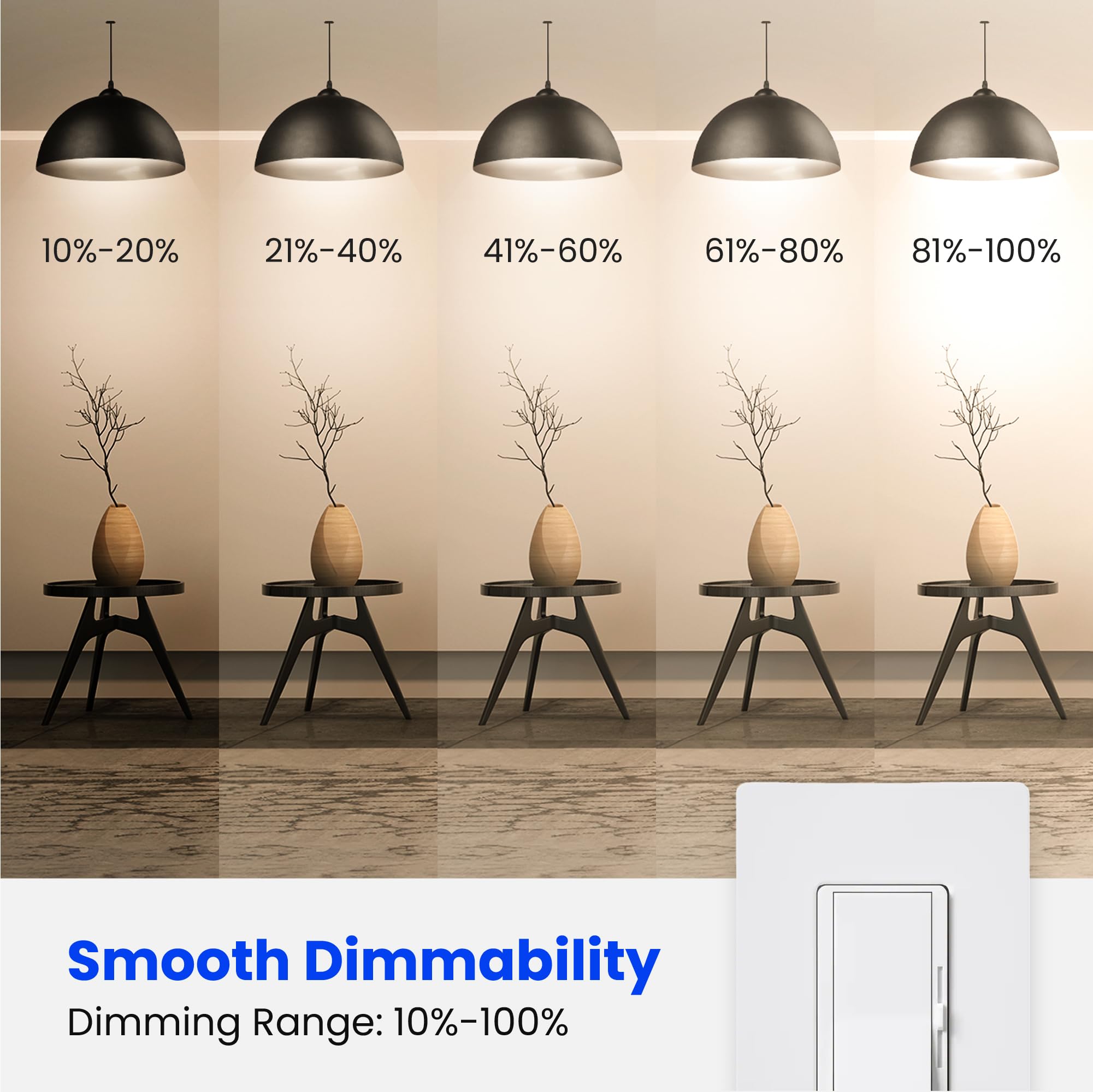 Feit Electric A19 Led Light Bulbs, 60W Equivalent, 810 Lumens, 3000K Bright White, High Cri 90+, Dimmable, Filament Style, Energ