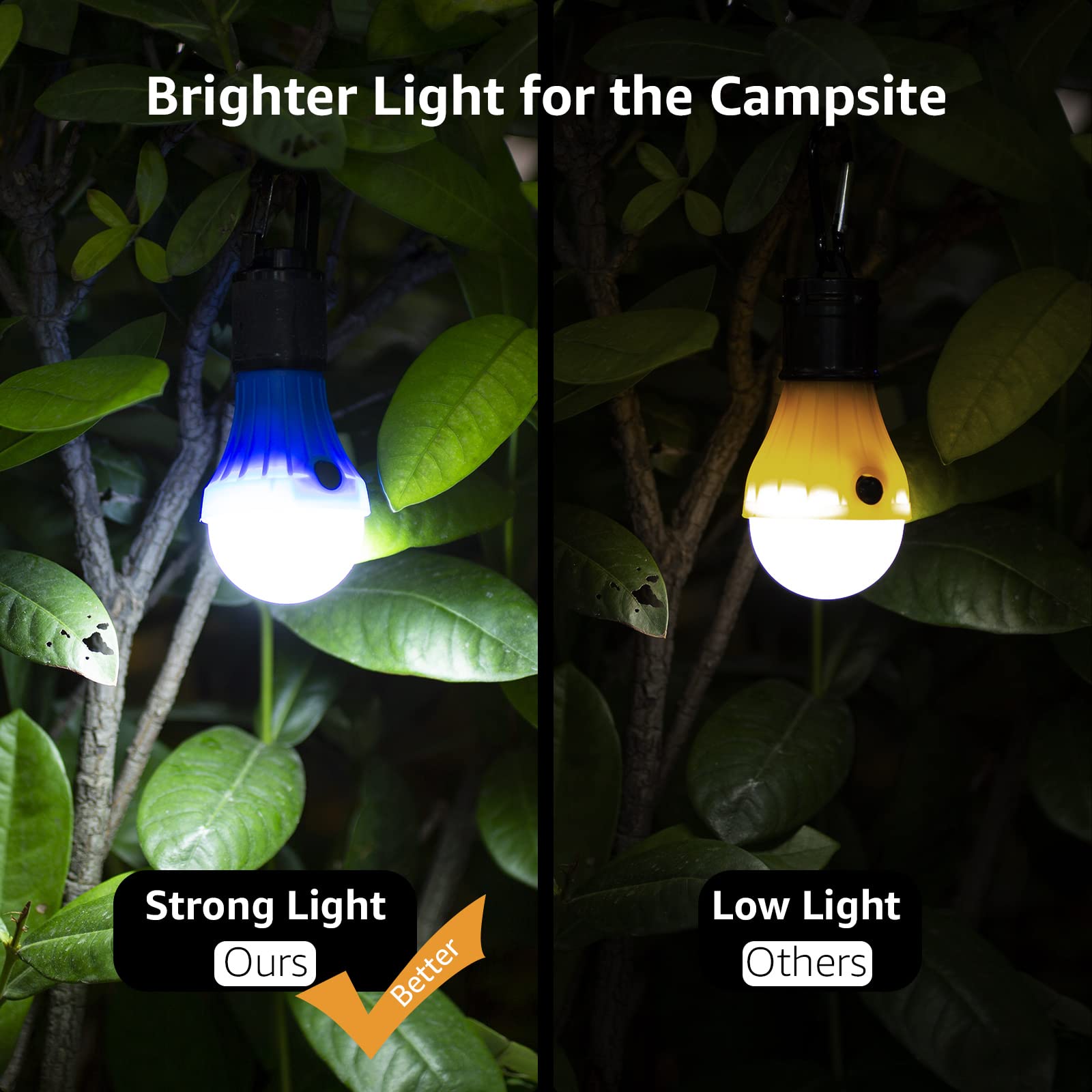 Lepro LED Camping Lantern - 3 Lighting Modes, Collapsible, Plastic, 4 Packs, 3000K Warm White, 5000K Cool White, 6000K Daylight