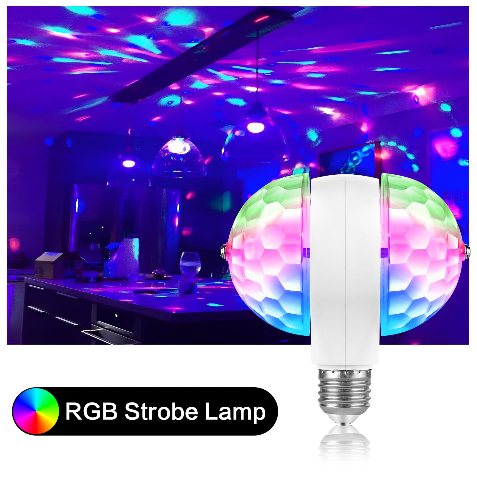 MINO ANT Disco Lights - 2-Pack RGB LED Stage DJ Light, Multi-colored, Model C-50 for Parties, Home, Karaoke, and Events