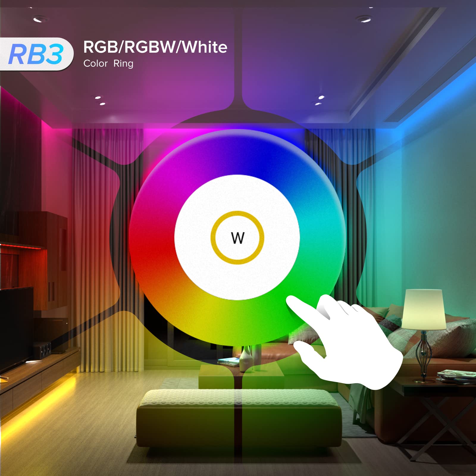 Btf-Lighting Rb3 2.4G Wireless Touch Rf Remote For Spi Chasing Rgb Rgbw Led Strip Light 4 Zone Control Match With Sp530E Sp630E