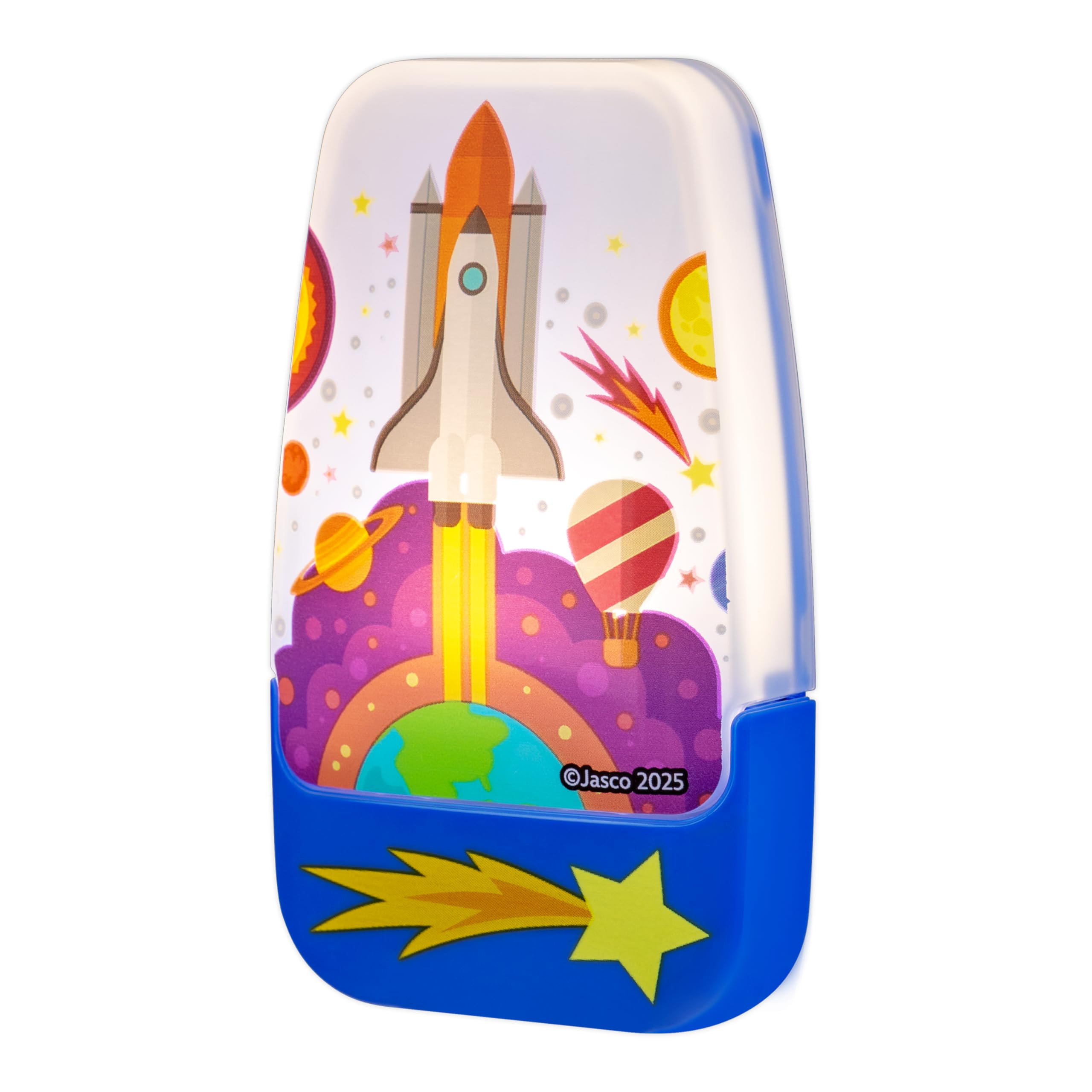 Lights by Night Space Night Light for Kids Plug in, LED Nightlight Plug Into Wall, Boys, Girls, Toddler, Baby, Space Shuttle Roo