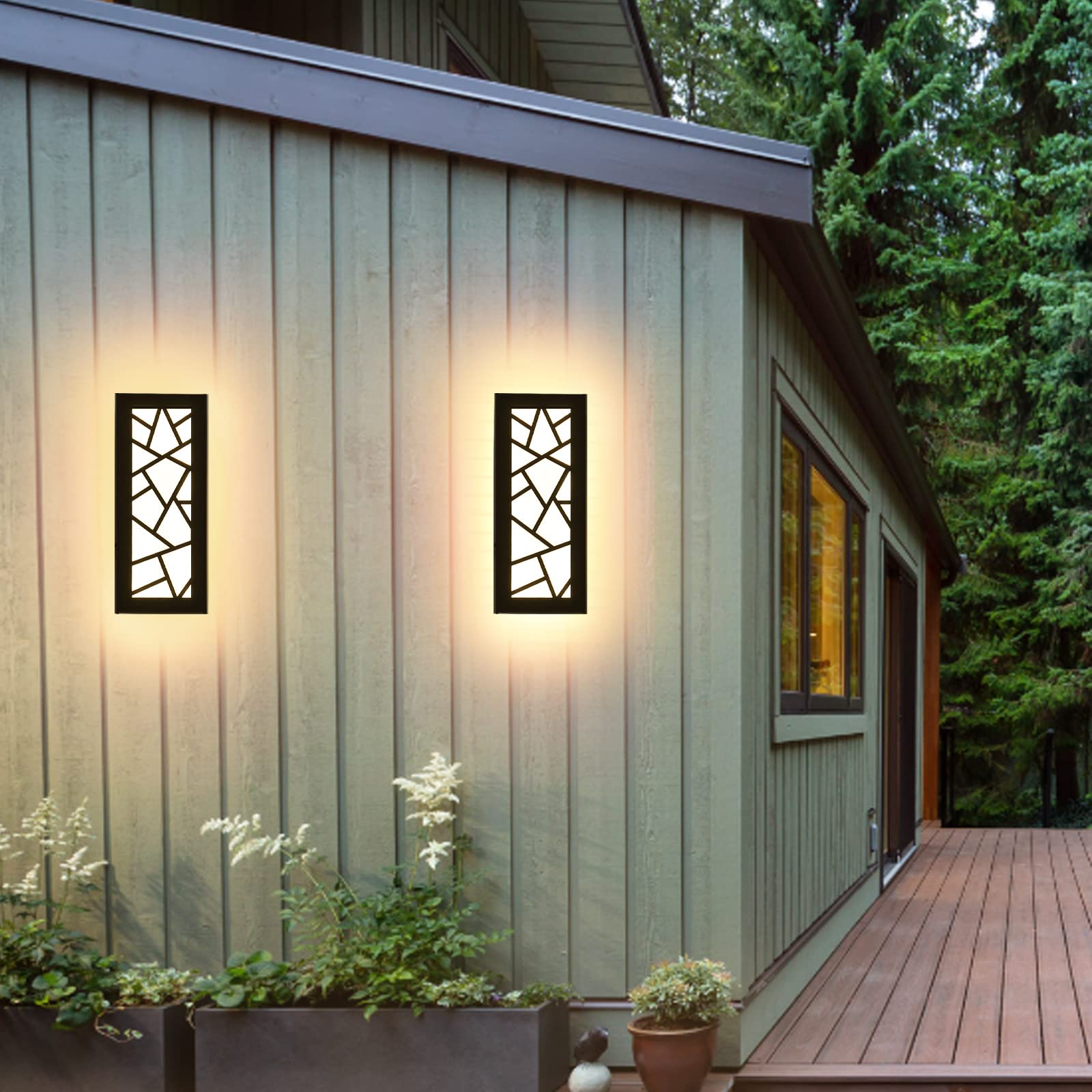 Truwella Led Wall Sconce - 11.8 Waterproof Aluminum Outdoor Light, 3000K Black, Model Ct-186-0