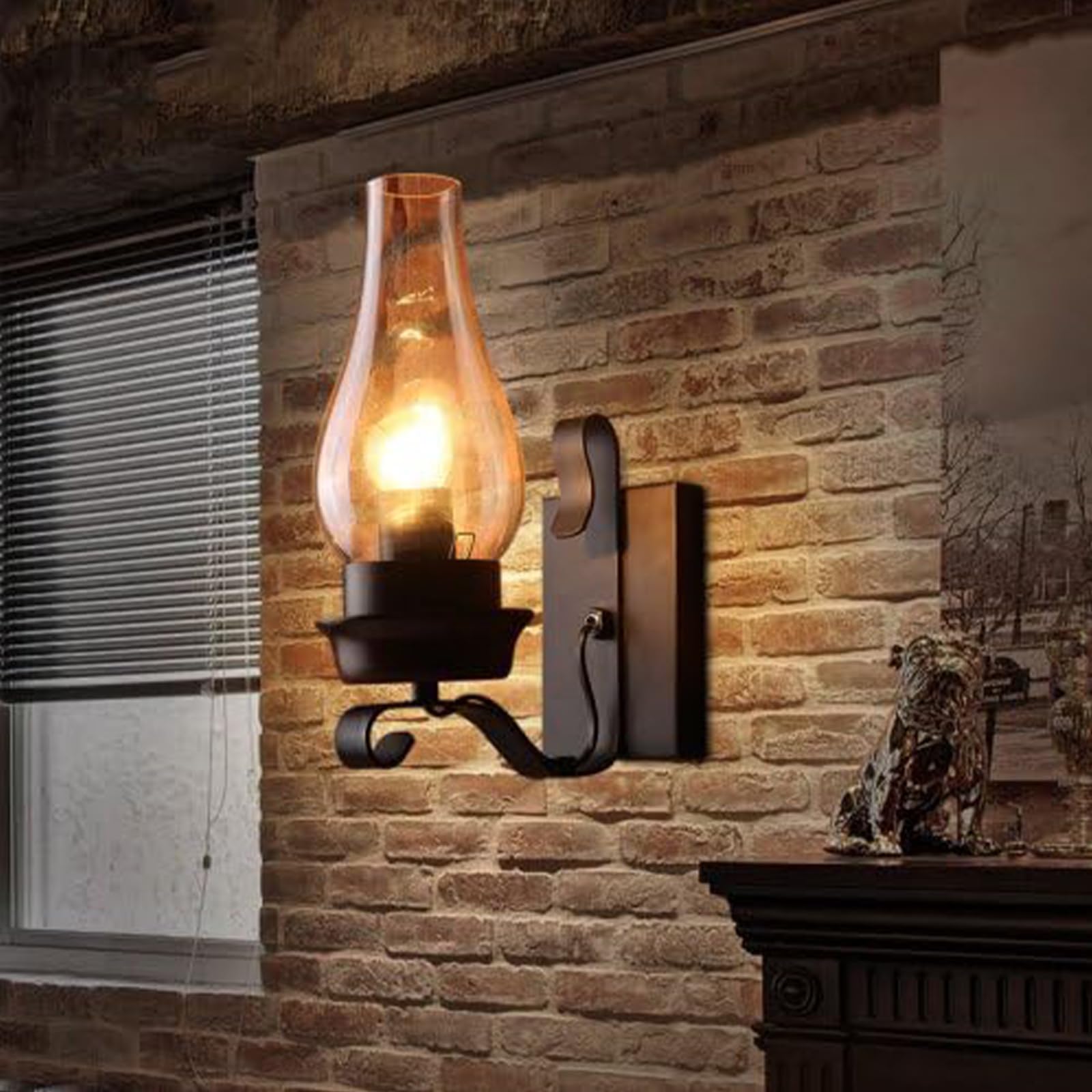 Lightinthebox Rustic Wall Sconce - Vintage Industrial Glass Lamp For Cabin, Bedroom, Living Room