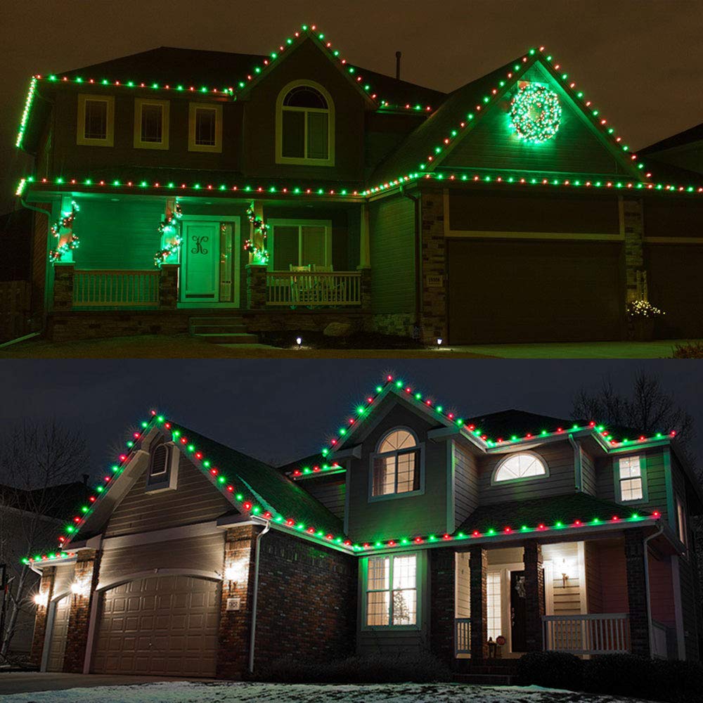 Brizled C9 Christmas Lights, 16Ft 25 Led Faceted C9 Christmas Lights, Connectable Indoor Outdoor Xmas String Lights, 120V Ul Certified For Tree Backyard Garden Porch Party & Holiday Decor, Red & Green