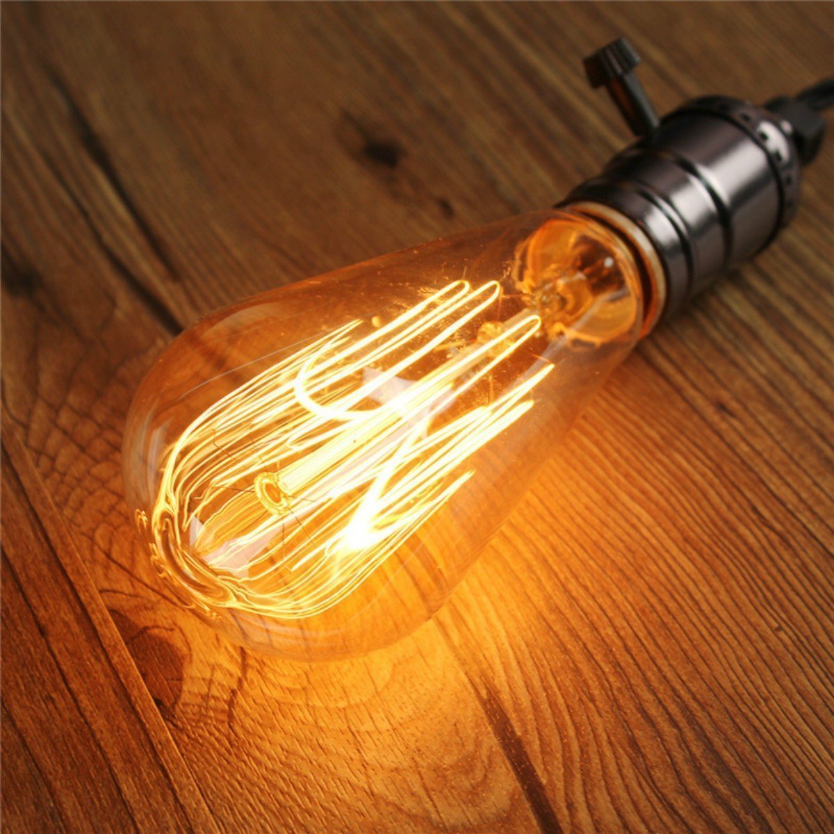 Goendr E26 Edison Bulbs 40W St64 Antique Vintage Warm Dimmable Glass 4 Pack