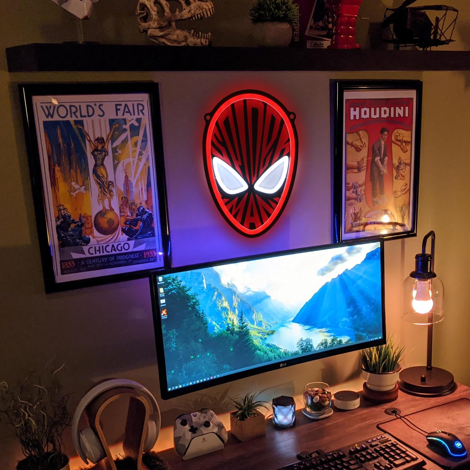 FRIFUN LED Neon Sign - Spider-Man Wall Decor - USB Powered - Acrylic - Model 001