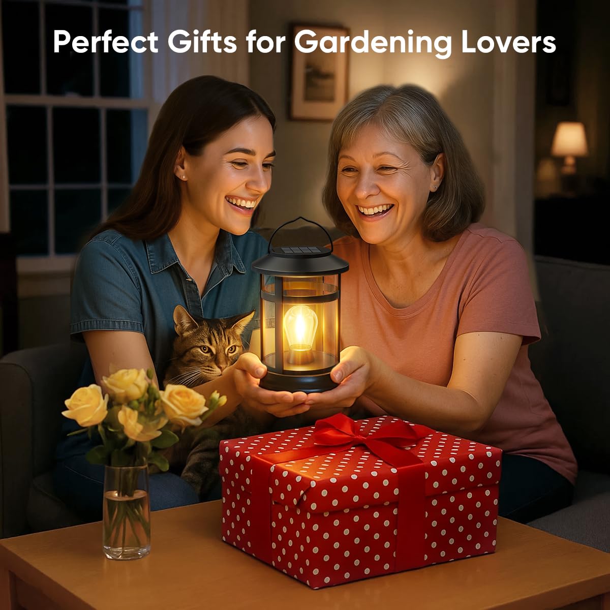 Nfever Solar Lanterns Outdoor Waterproof: 6 Pack Hanging Solar Lights For Outside Patio Porch Garden Tabletop Decor - Bright Led Warm White Solar Powered Lighting - 2025 Gardening Lovers Mom Gifts