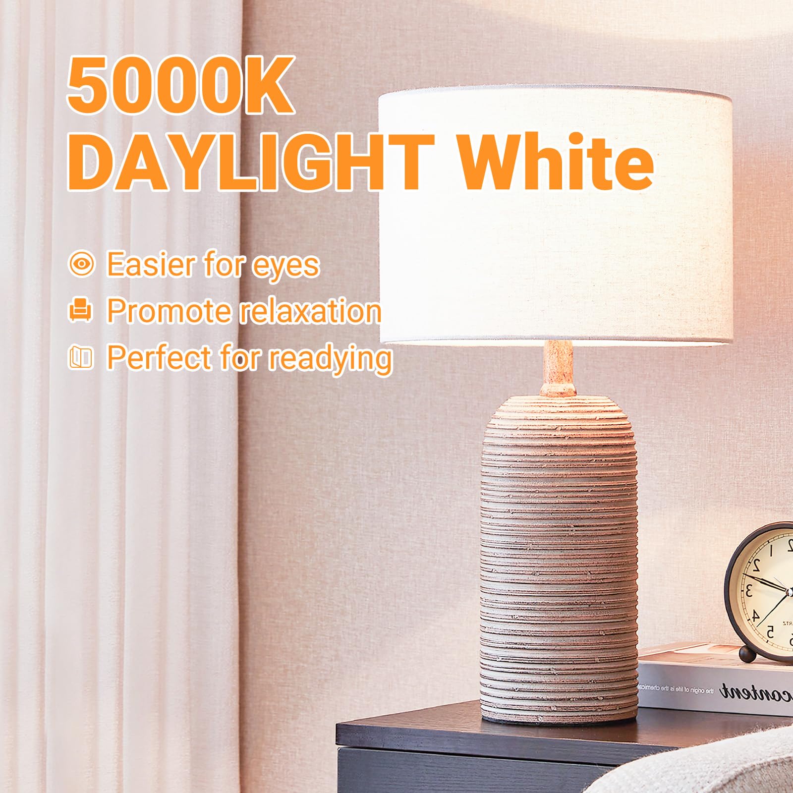 A19 E26 Base Dimmable Edison Led Bulb, 6W(60 Watt Equivalent) Stepless Dimming Light Bulbs 600Lm, 5000K Daylight White, Vintage