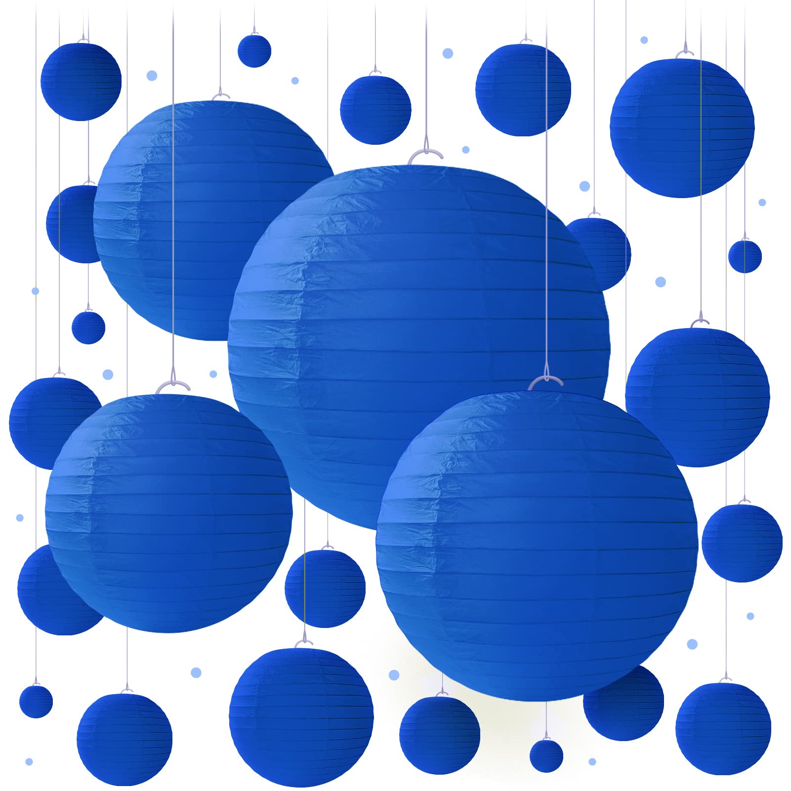 Dark Blue Paper Lanterns - 25 Piece Set - Blue Party Decorations For Birthdays, Weddings And Special Occasions By Avoseta