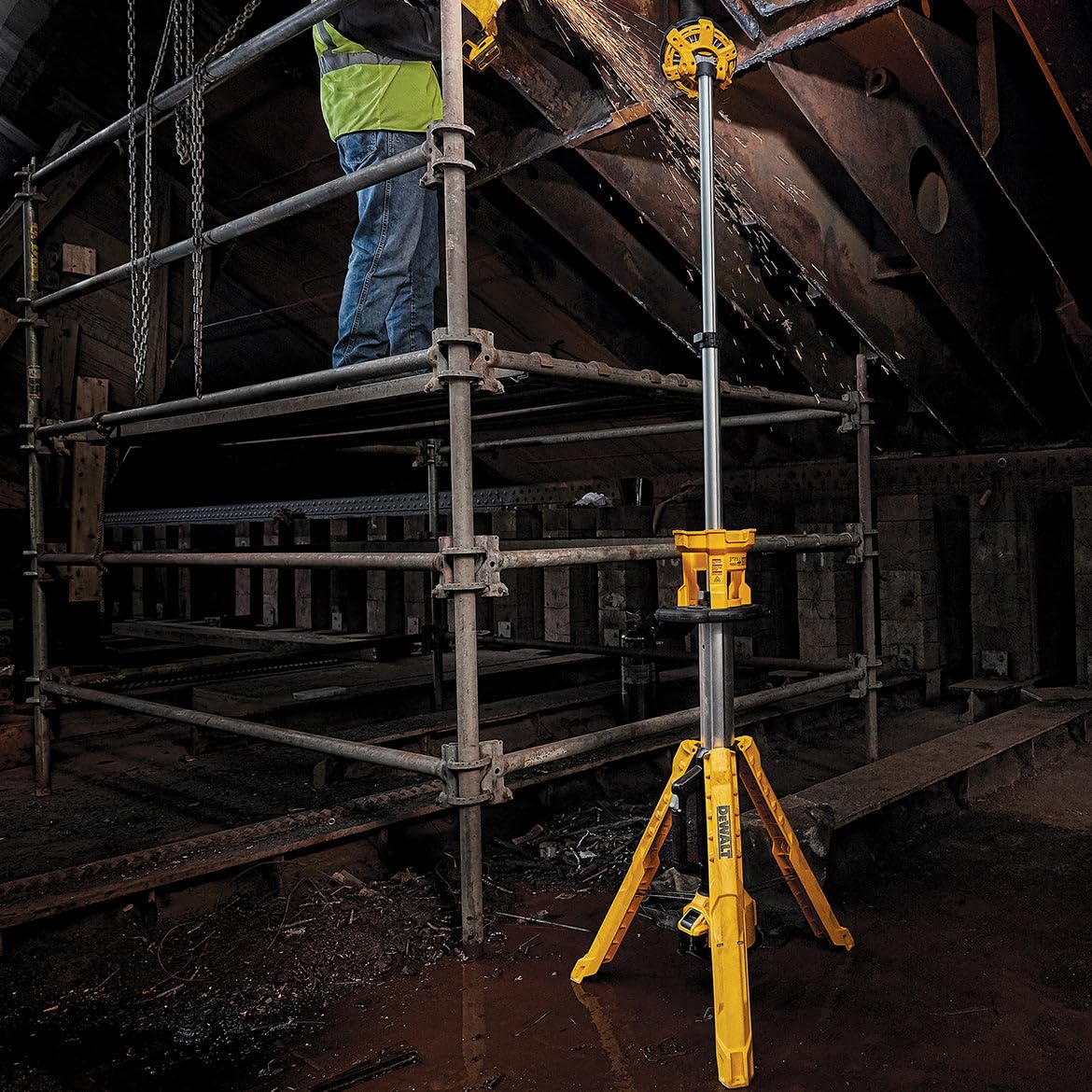 DEWALT 20V MAX LED Work Light - 3000 Lumens, Tripod Stand, Model DCL079B, Multicolor, Tool Only
