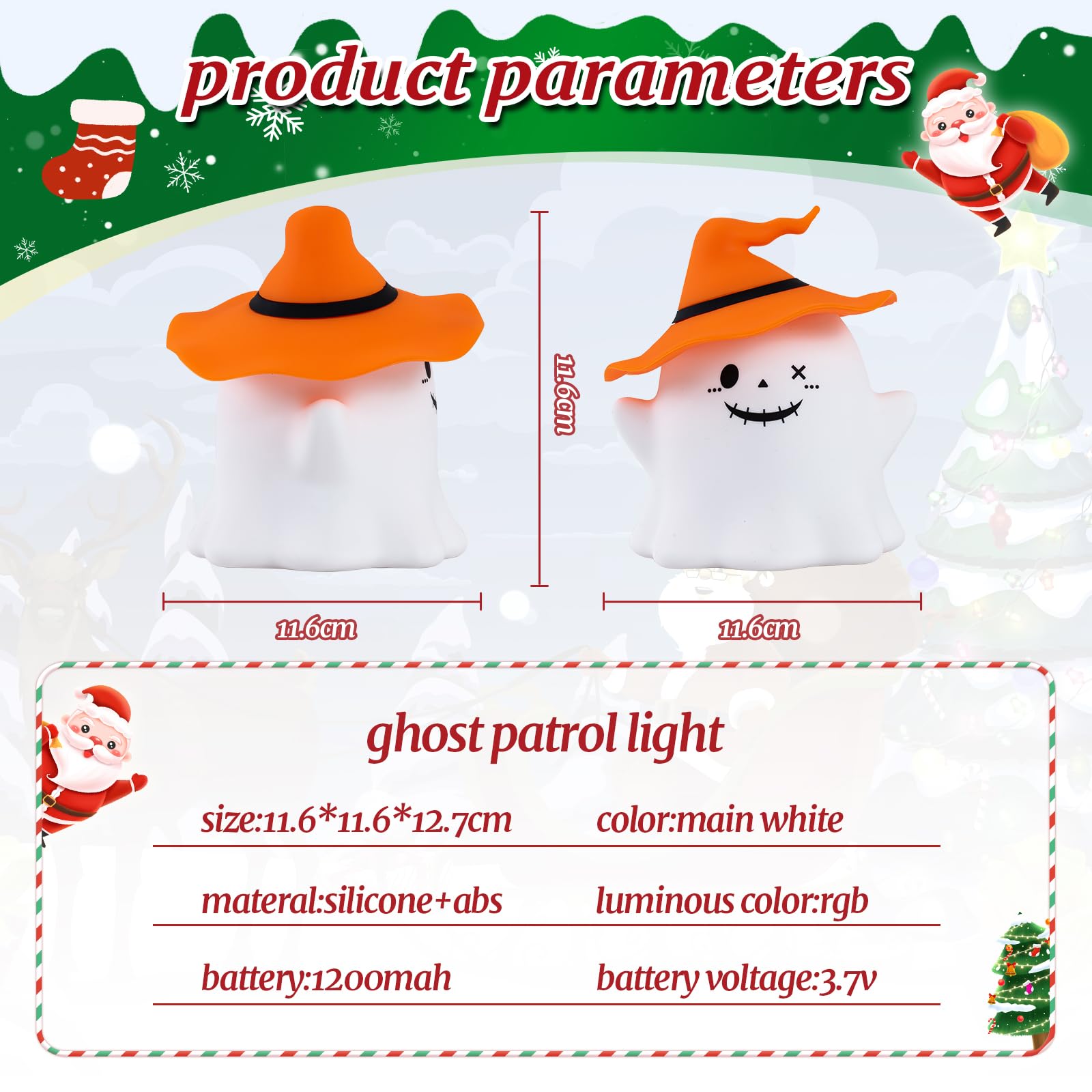 Umlaen 1800Mah Rechargeable Christmas Night Light  Silicone Night Lights  Rgb Color Glow  Bedside Lamp For Bedroom/Nursery/Decor/Christmas Gift (Orange)