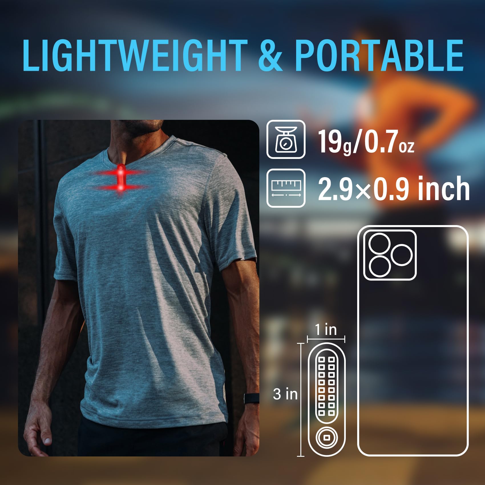 Yaklim Rechargeable Clip On Flashlight, LED Safety Light for Runners, Portable Hands-Free, Model RM-311-B, 1 PCS