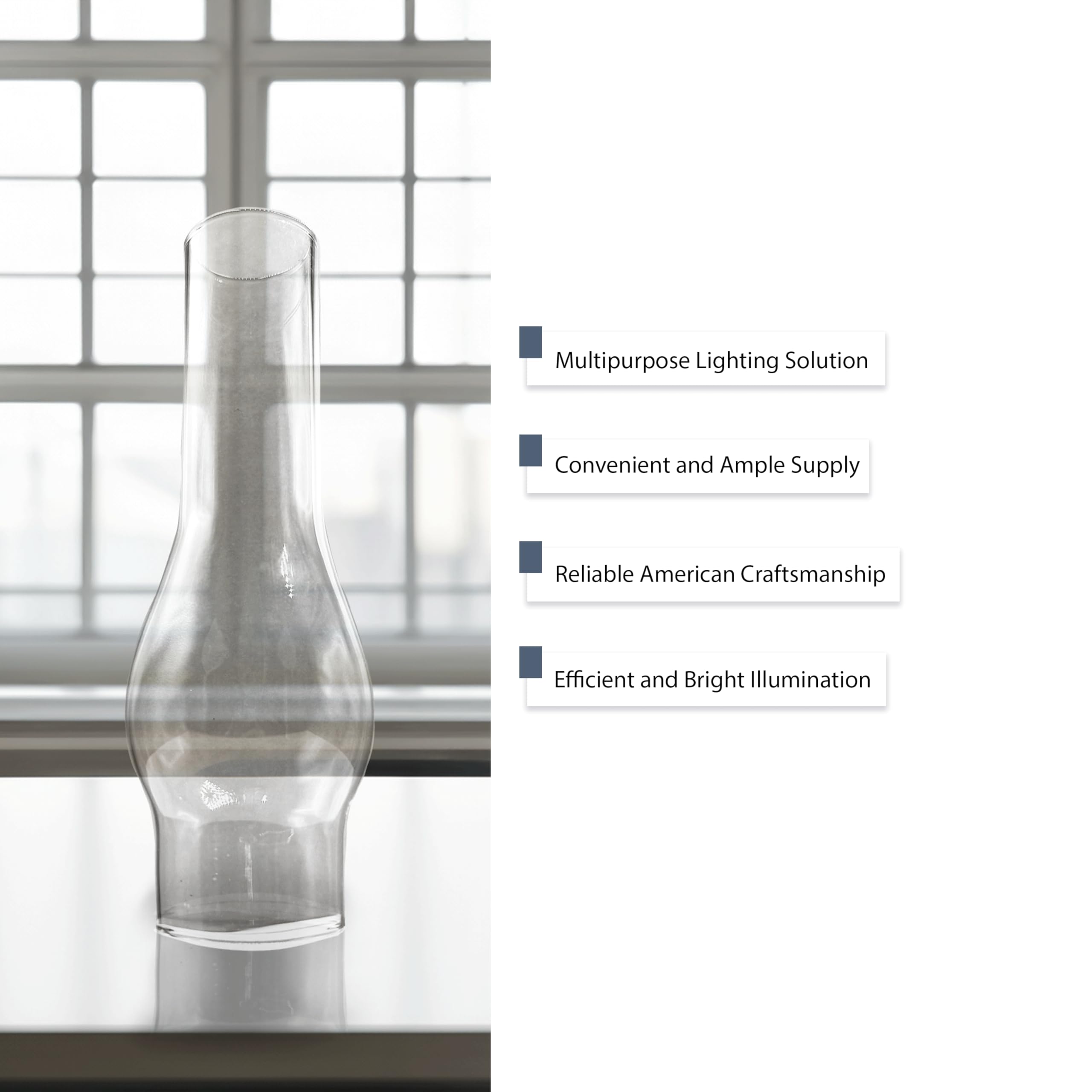 Light Of Mine - 1.625&quot; X 6.5&quot; Oil Lamp Replacement Chimney (1 5/8&quot; X 6 1/2&quot;)