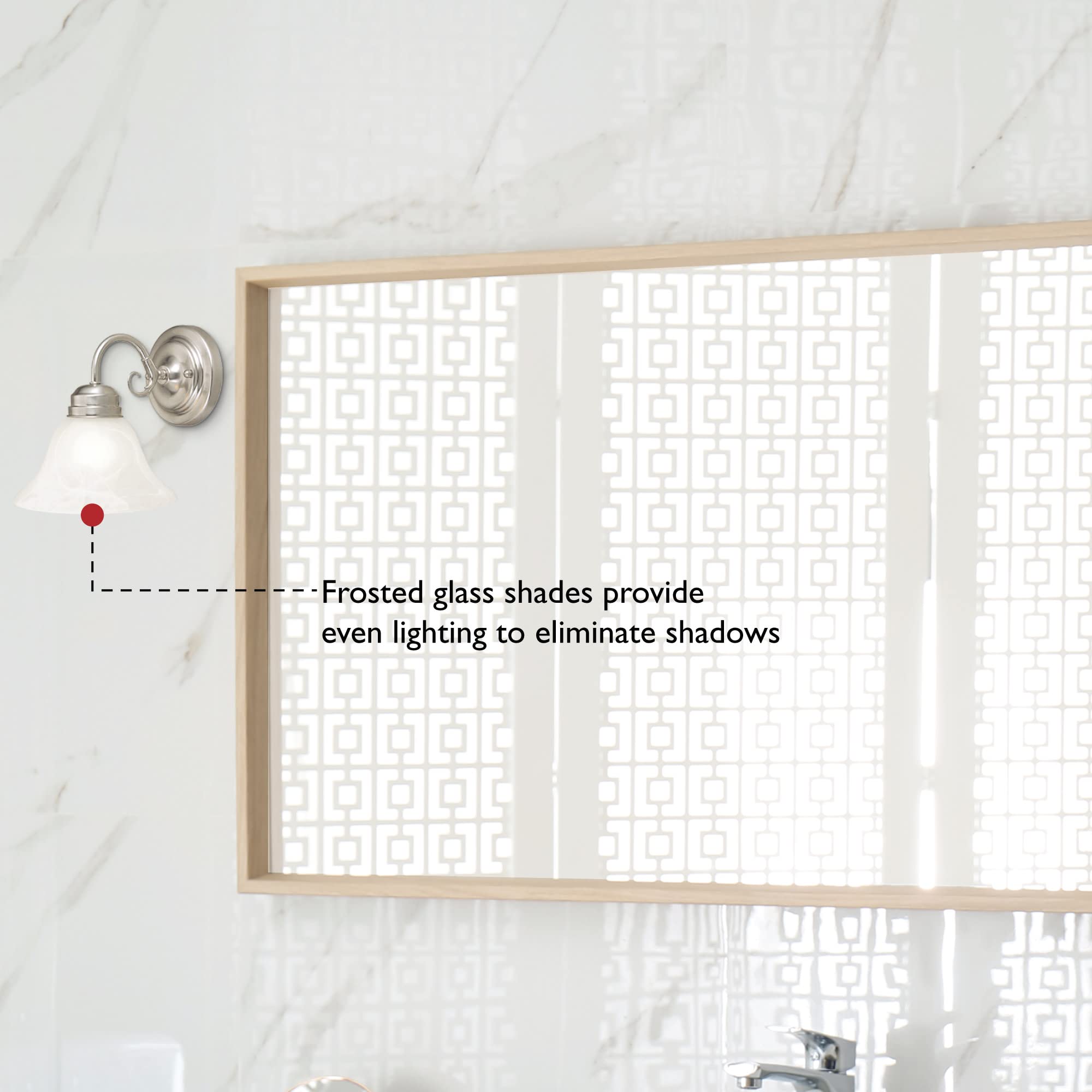 Design House 511618 Millbridge Wall Light Traditional 1-Light Indoor Dimmable Light With Alabaster Glass For Bathroom Hallway Fo