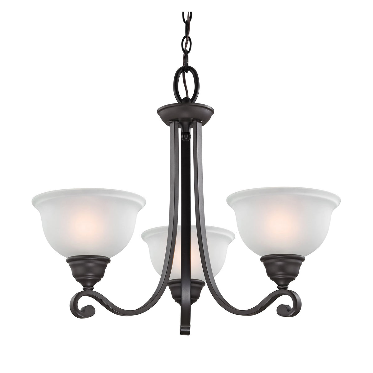 Elk Home Hamilton 3-Light Chandelier, 25&quot;, Oil Rubbed Bronze, Metal, Modern Lighting