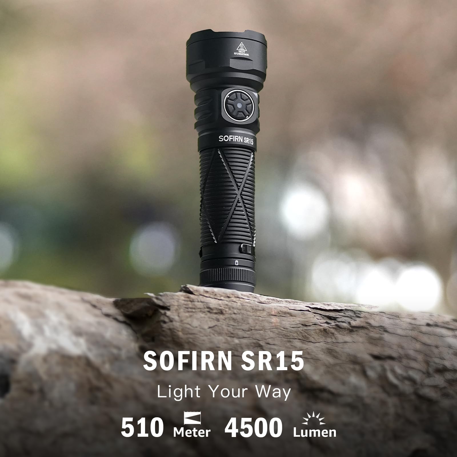 Sofirn Sr15 Rechargeable Flashlight High Lumen, 4500 Lumen Super Bright Pocket Flashlight With Magnetic Base & Ip68 Waterproof,