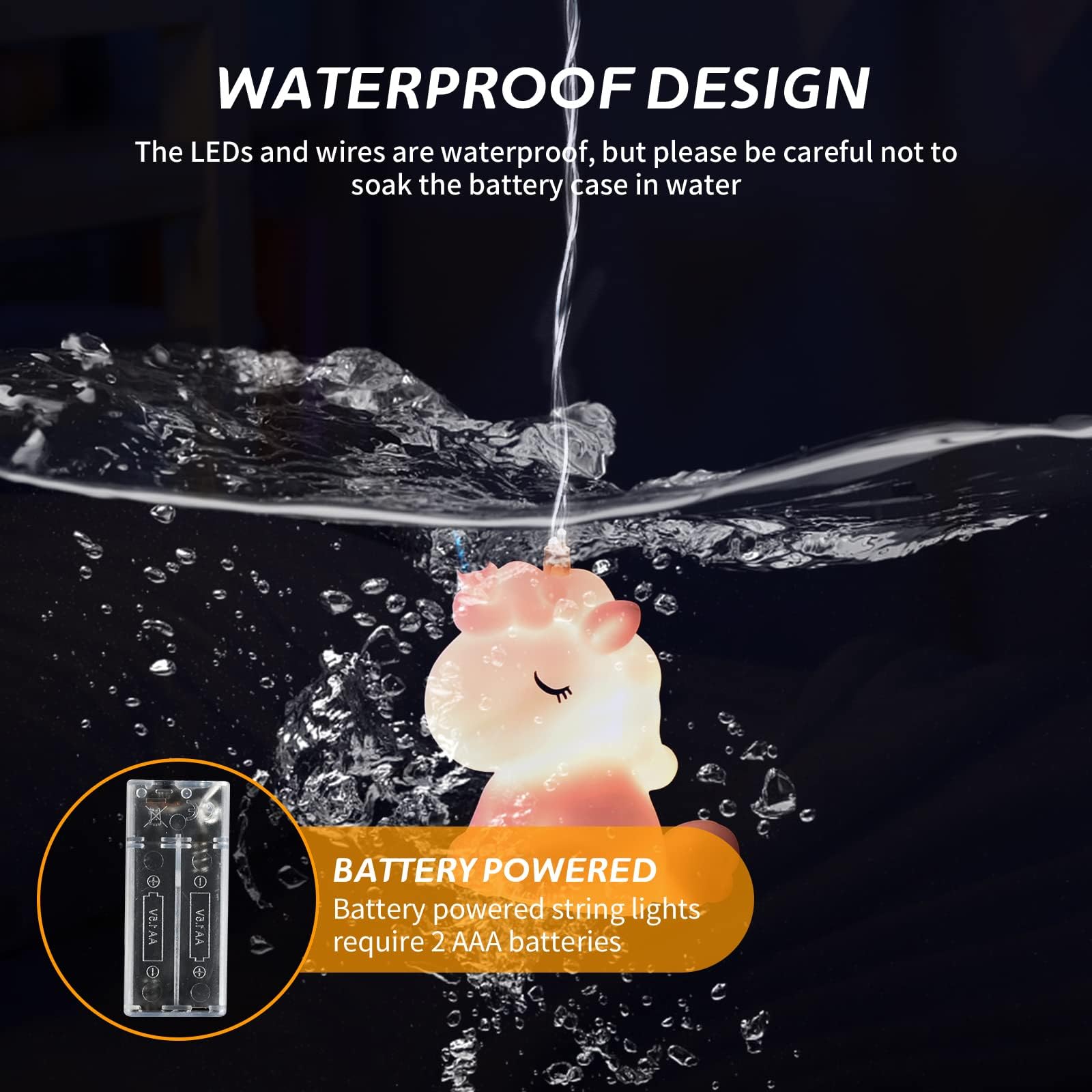 Hoolight Unicorn String Lights - 10 LED Fairy Lights, Battery Operated, 6.8ft for Bedroom, Party, Wedding, Valentines Day, Christmas