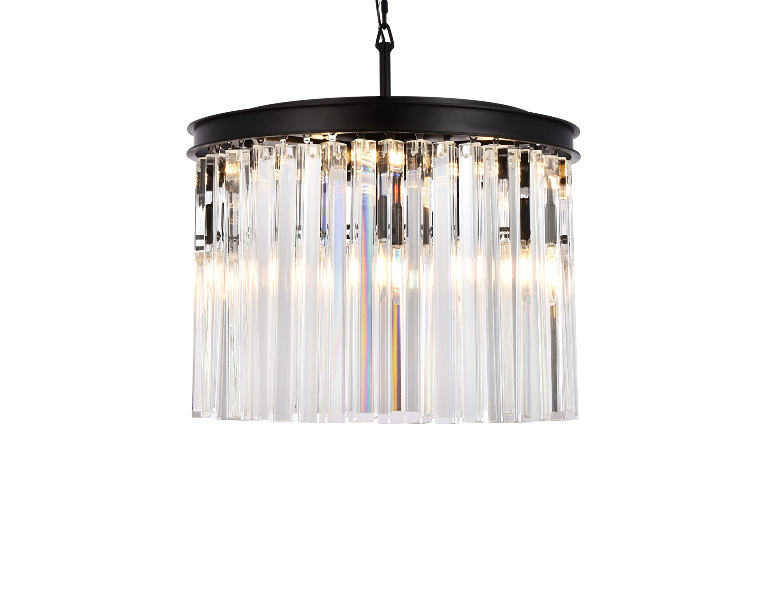 Elegant Lighting 1208D20Mb-Rc 20 Dia X 135 H In Sydney Pendent Lamp - Mocha Brown- Royal Cut Crystals