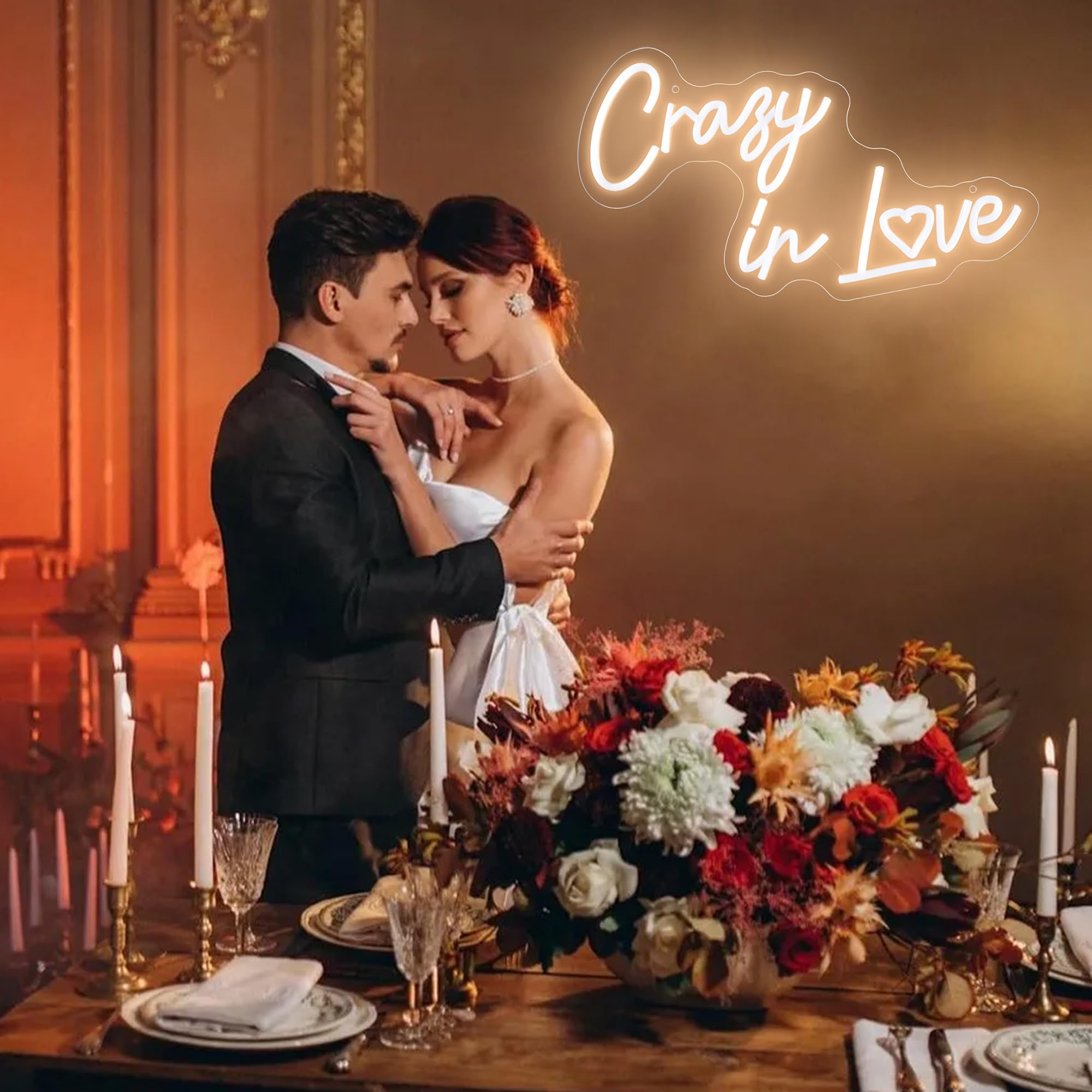 Crazy In Love Neon Sign - Levels Dimmable Usb Neon Lights For Bedroom Wall Wedding Party Neon Light For Decoration Gift For Couples  ValentineS Day