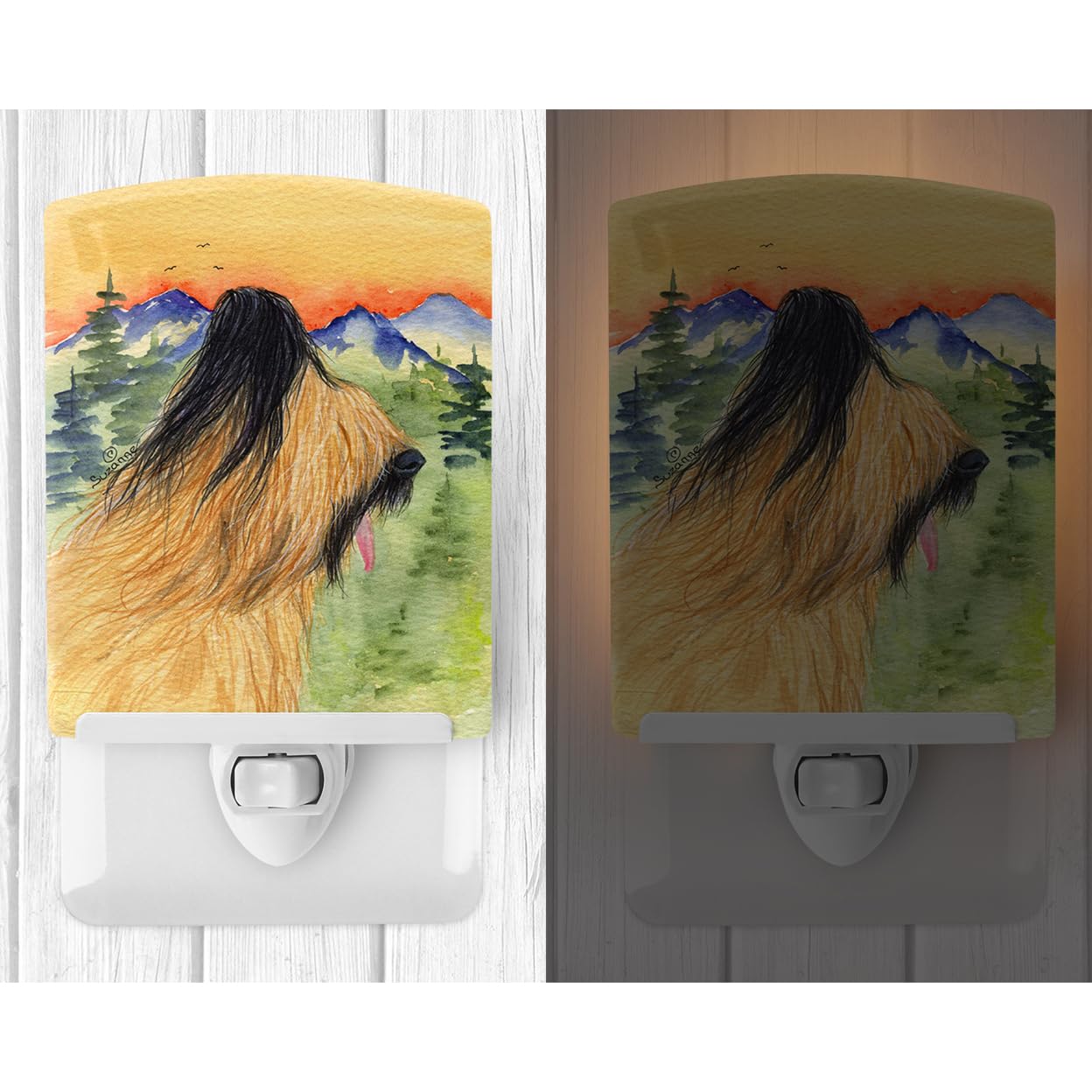 Carolines Treasures Ceramic Night Light, UL-Certified, 6x4x3in, Multicolor, Model SS8318CNL for Bedroom, Bathroom, Nursery, Kitchen