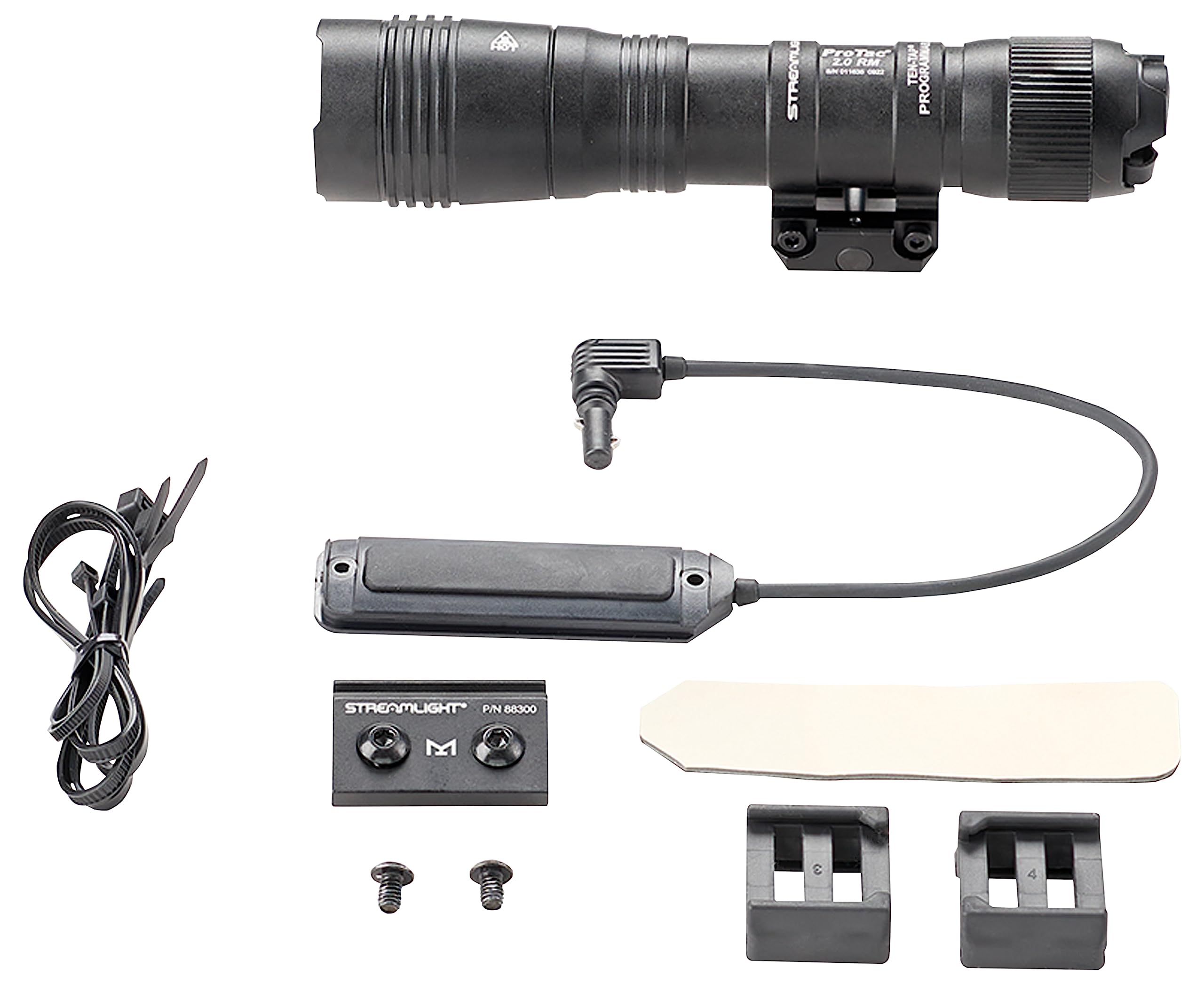 Streamlight 89009 ProTac 2.0 2000-Lumen Rail Mount High Lumen Tactical Rechargeable Long Weapon-Mounted Flashlight with Straight