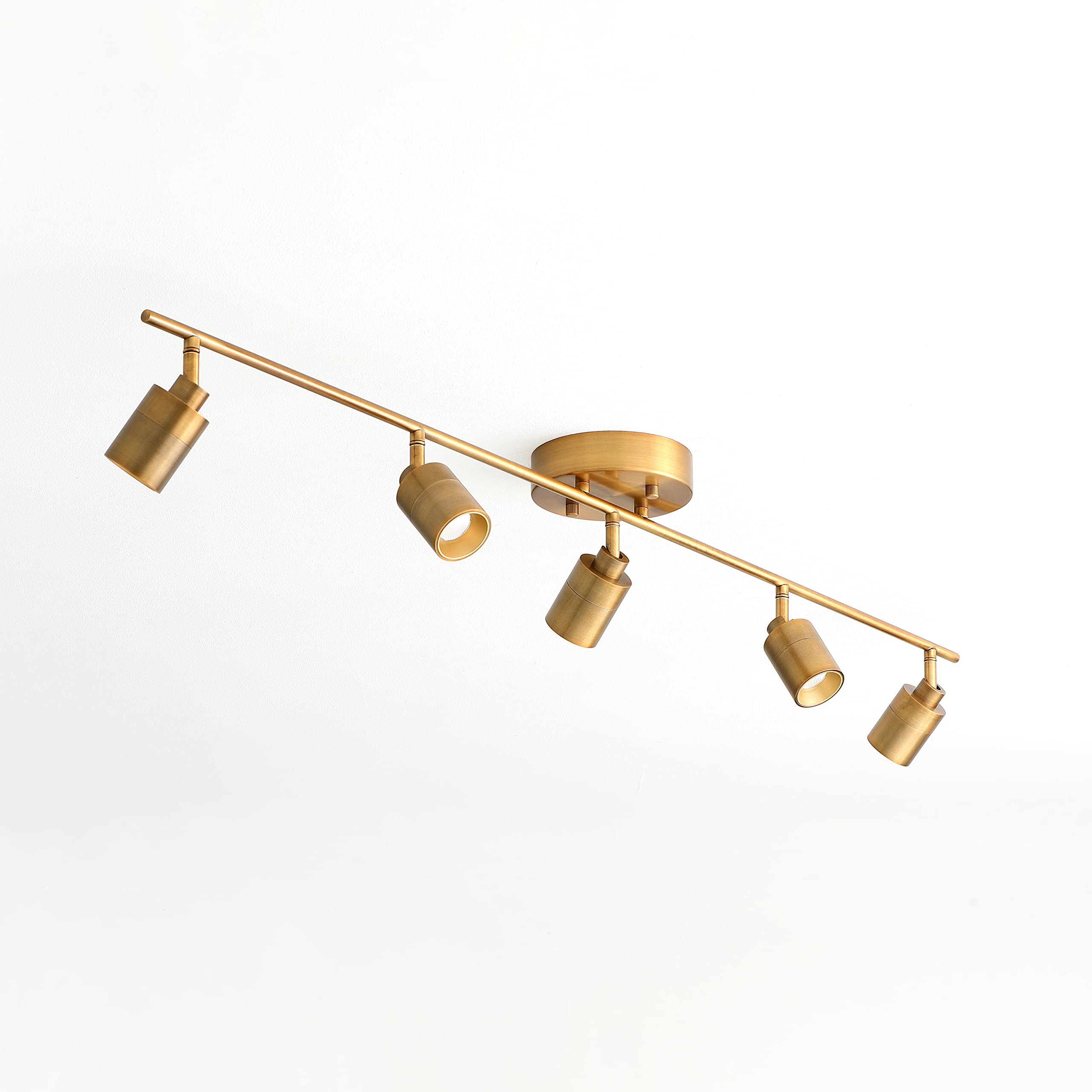 Vidalite Shura - 5-Light Brushed Brass Integrated Led Track Light W/Rotatable Heads, 4 Ft. Track Lighting Kit Ceiling Light, 300