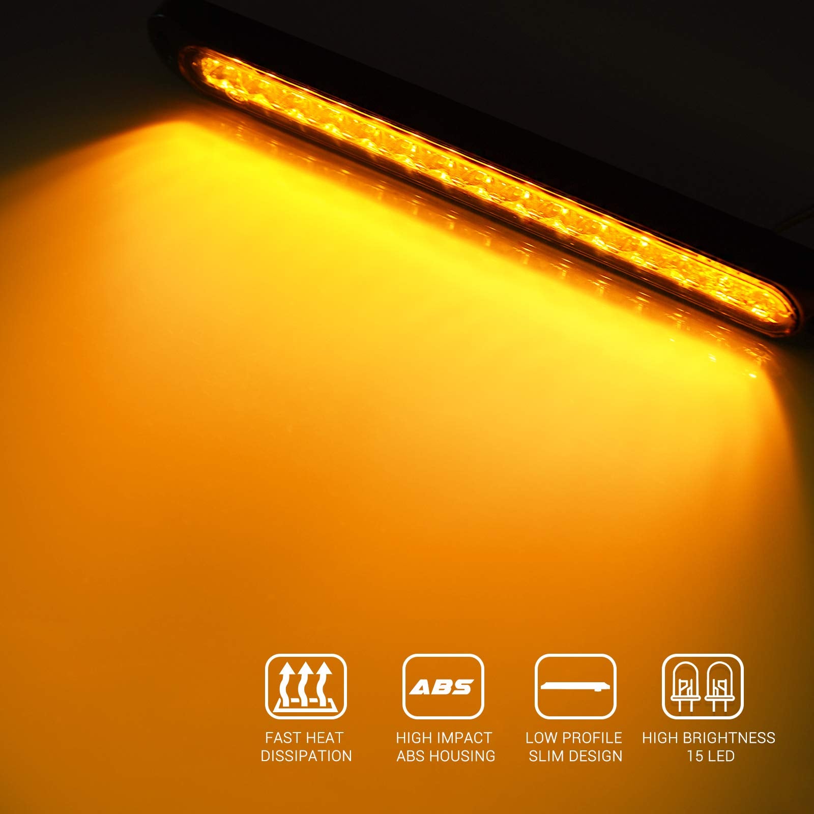 Mictuning 2Pcs 16 Inches 11 Led Red Trailer Light Bar - Waterproof Sealed Park Turn Signal Light Tail Brake Stop Bar Truck Trail
