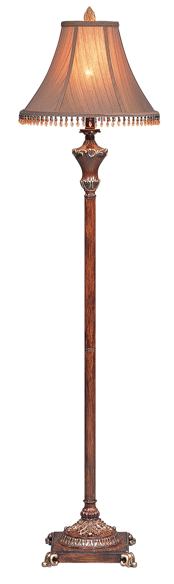 OK LIGHTING OK-4171F Resemble Wood Floor Lamp, 15 x 15 x 60 , Gold