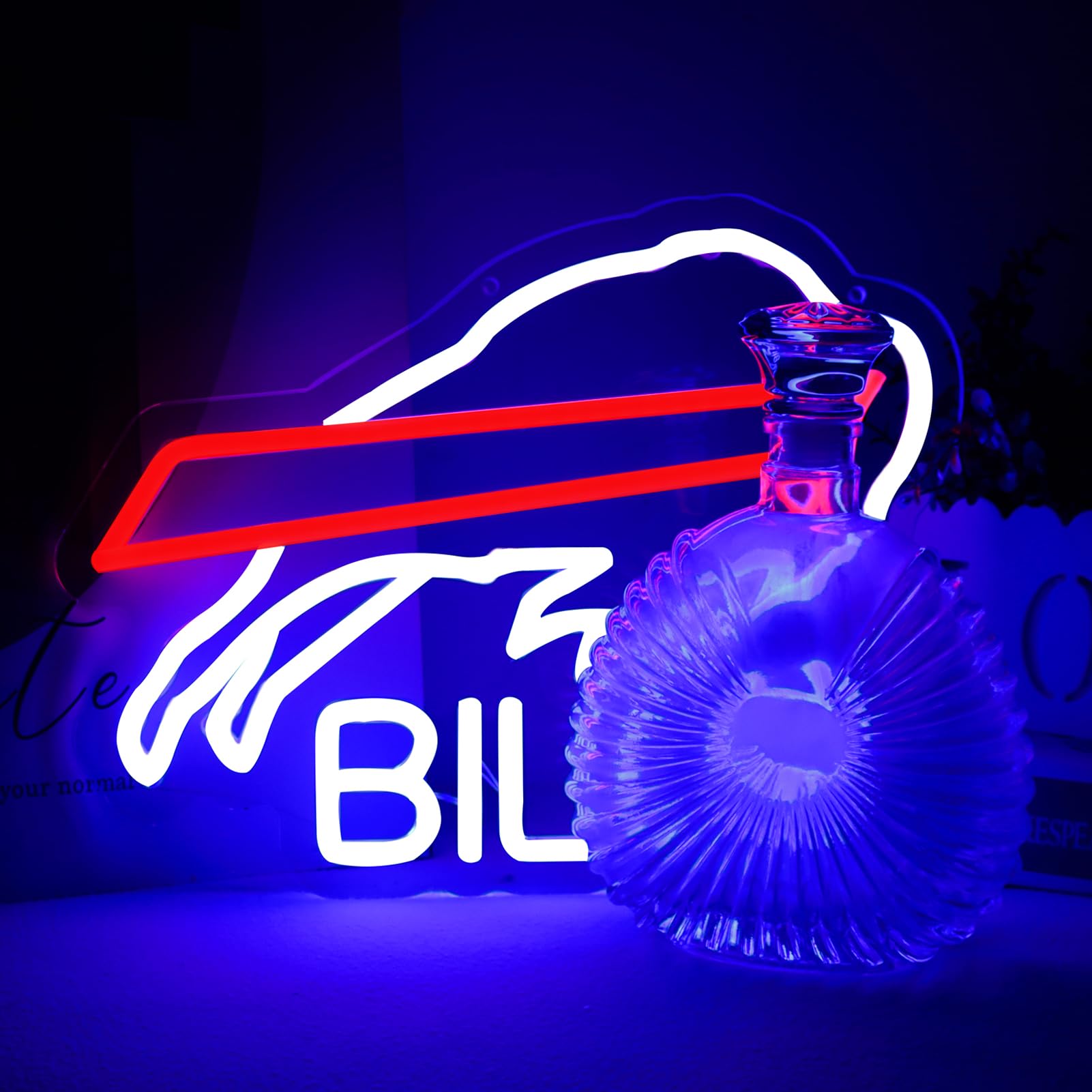 Pugna Football Team Neon Sign for Wall LED Bedroom Man Cave Club Bar Hanging Decor Gift for Fans Teens