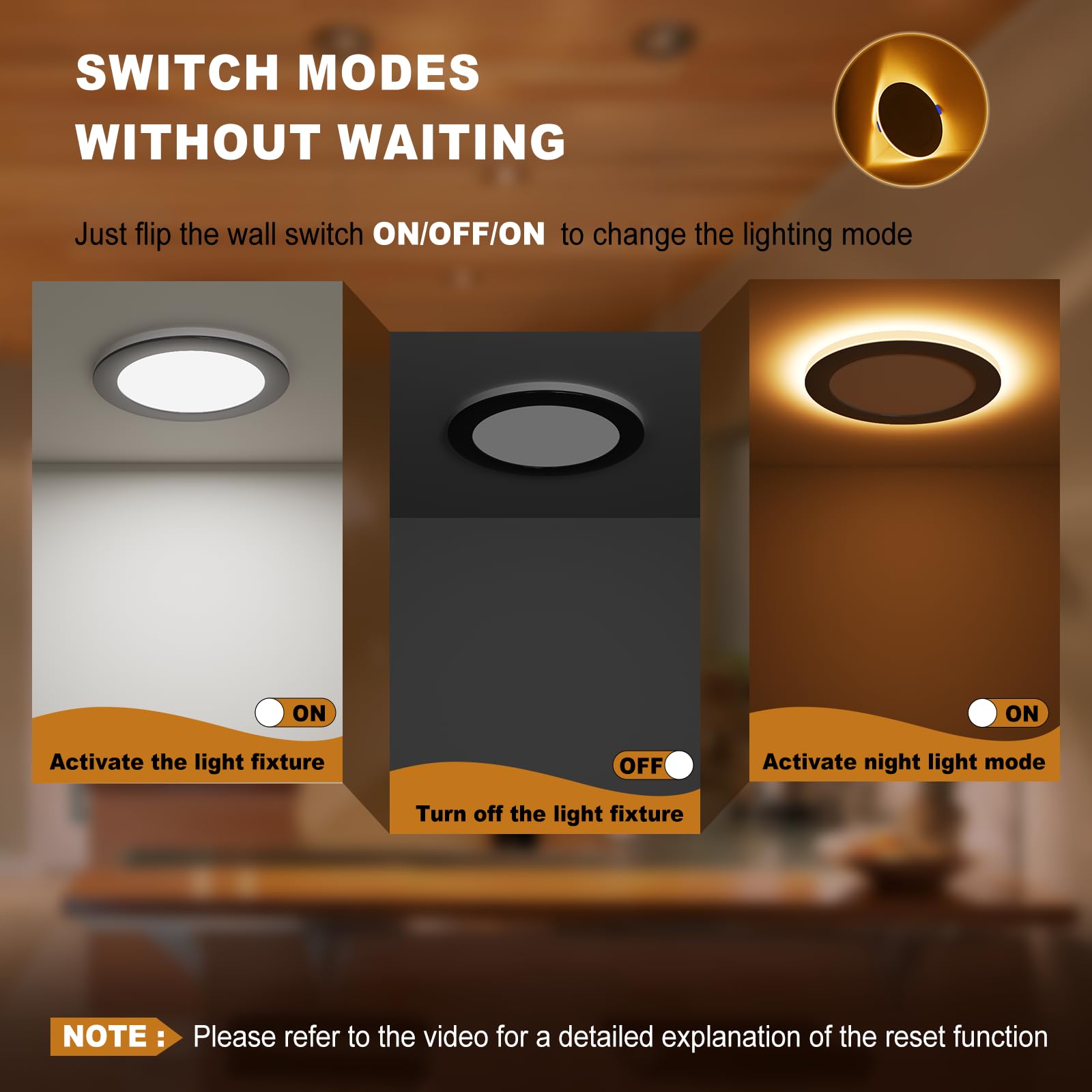 Volisun 12 Pack 6 Inch Black Recessed Light With Night Light, Canless Led Recessed Lighting 6 Inch, 2700K-5000K Selectable, 12W=