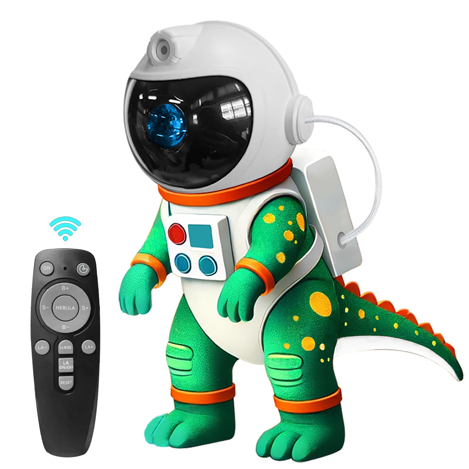 LUCYLANKER Dinosaur Astronaut Galaxy Star Projector Night Light, 8 in 1 LED Space Planetarium Lamp, 360 Rotating with Remote & T