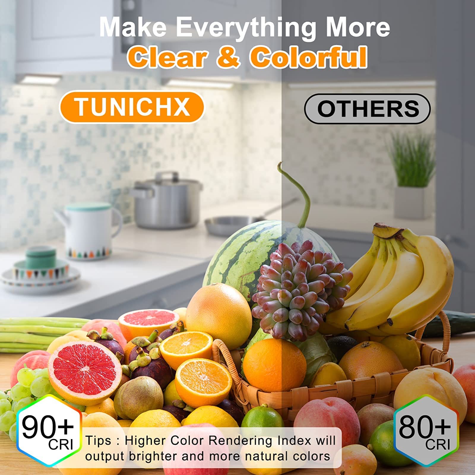 Cob Led Strip Light Dc 12V Led Strip Light Flexible Super Bright Led Strips, 5Pack 16.4Ft 3000K Warm White Cri 90+, 480Leds/M Hi