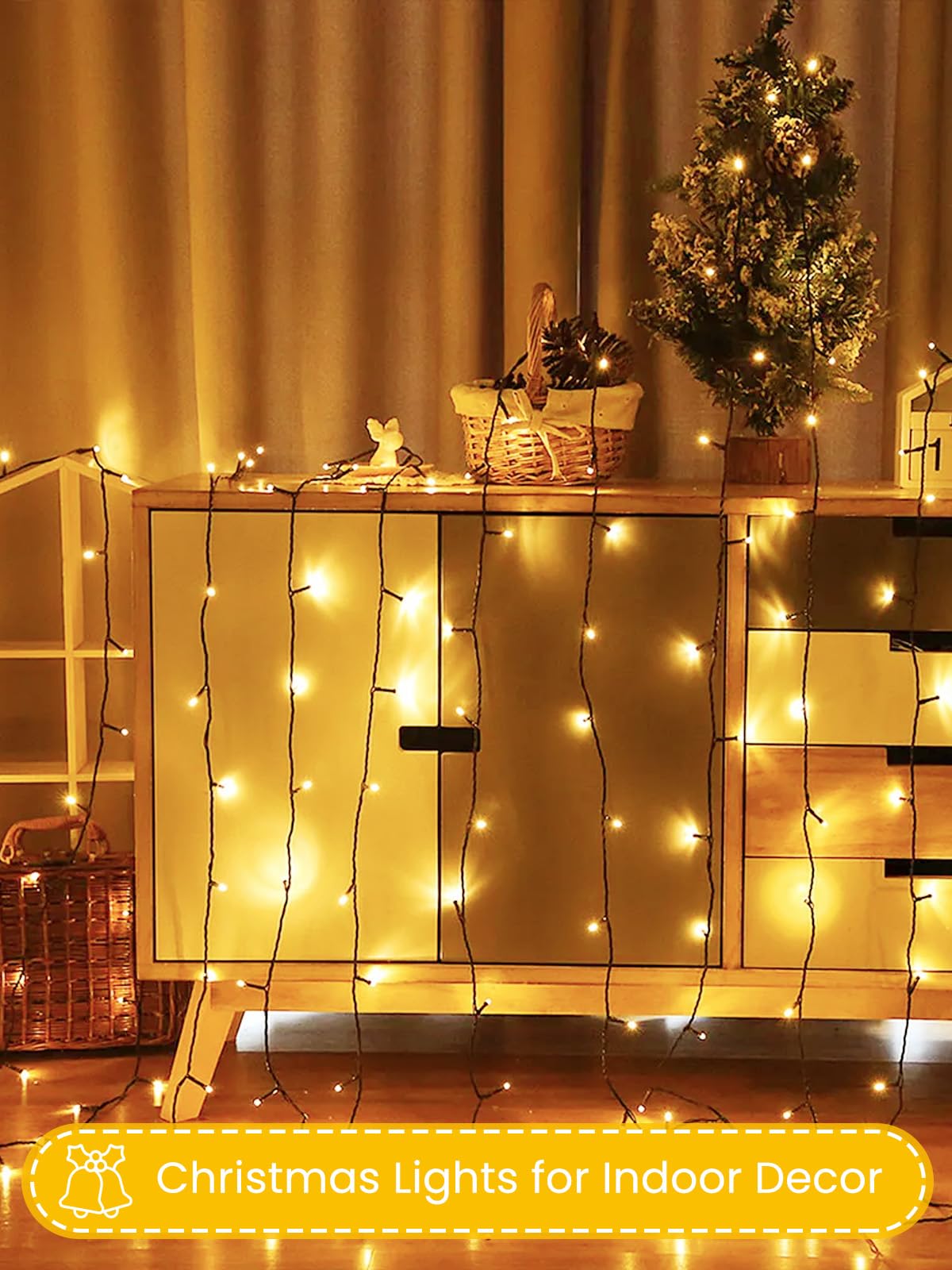 2 Pack Battery Operated Christmas Lights With Timer  66Ft 200 Led Waterproof Battery Twinkle Light  8 Modes Green Wire Fairy Lights For Indoor & Outdoor Bedroom Tree Christmas Decorations (Warm White)