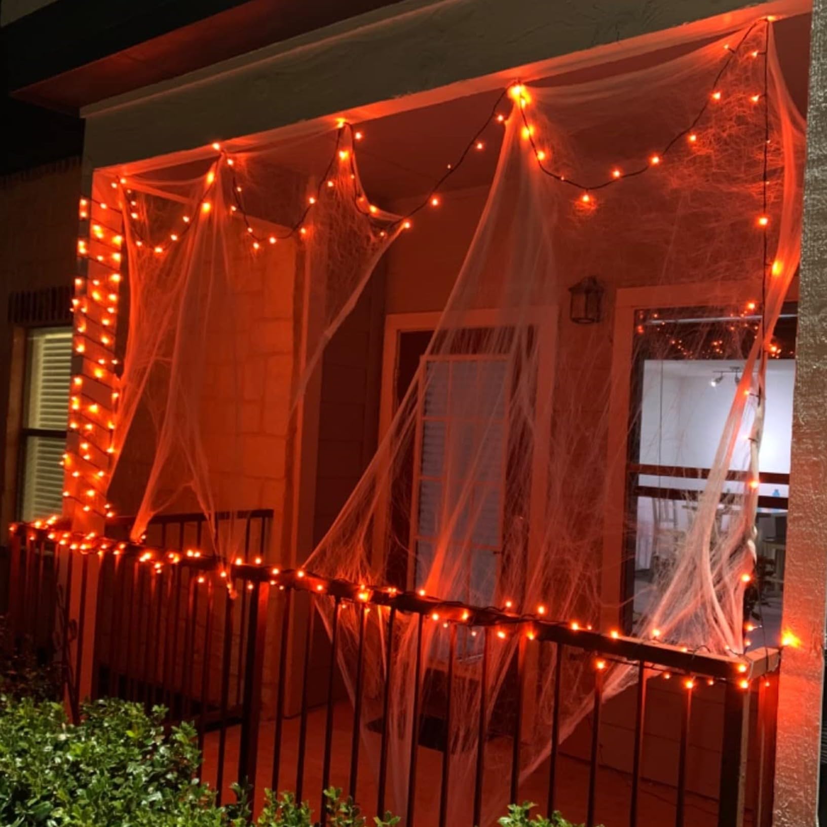 Yeguo Orange String Lights For Thanksgiving, 200 Led Outdoor Waterproof, Green Wire Indoor Christmas, 8 Modes 66Ft Twinkle Plug-