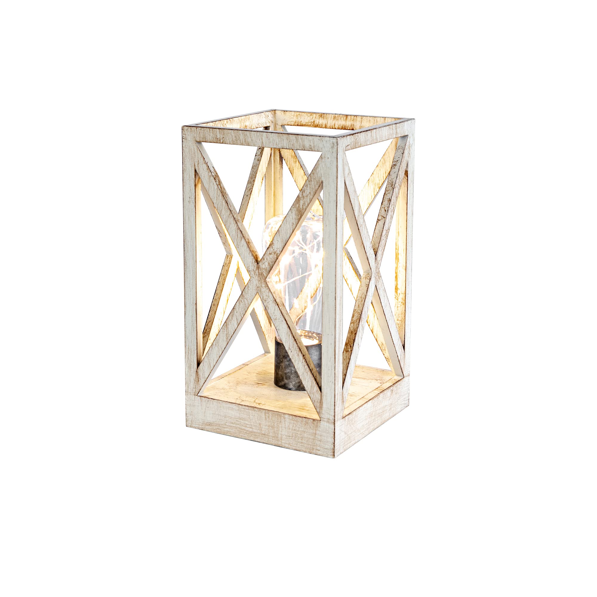 Wingbo Retro Battery Powered Table Lamp, Battery Operated Cordless Desk Lamp, Portable Lamp With Bulb For Living Room Dining Roo