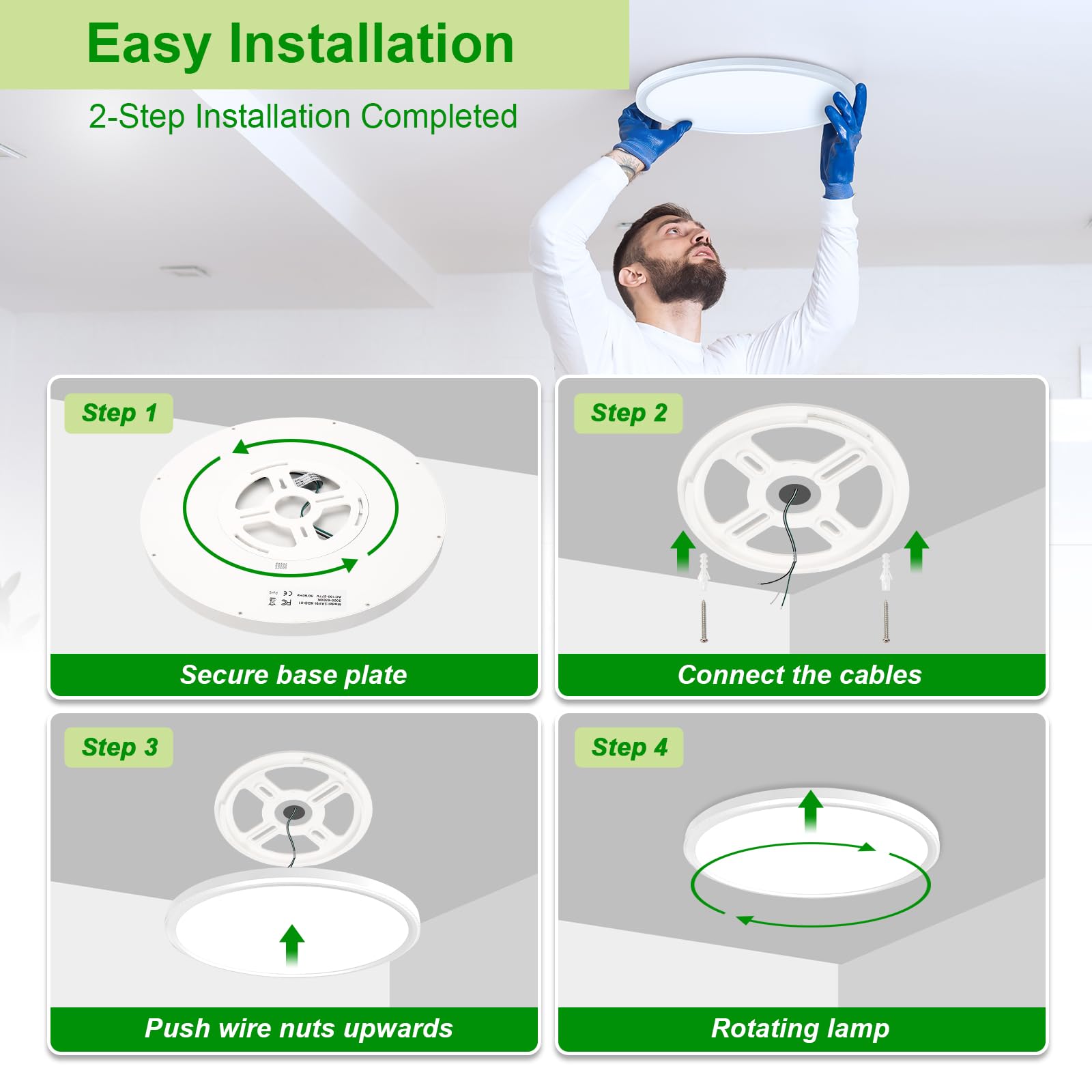 Hunhun 2 Pack 3200Lm Led Flush Mount Ceiling Light 28W 12 Inch 5Cct Adjustable Super Slim 0.87 Inch Round Ceiling Lamp For Bedro