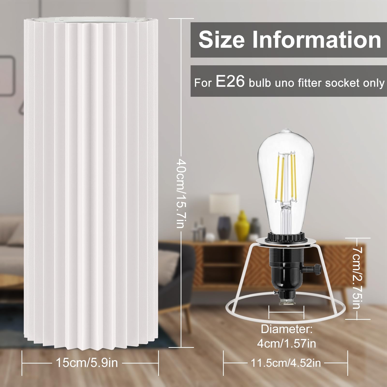 XCOFZOB Drum Lamp Shades for Floor Lamps Tall Lamp Shade for Modern, 16x6x6 Replacement Lamp Shades, Large Pleated Lamp Shade Li