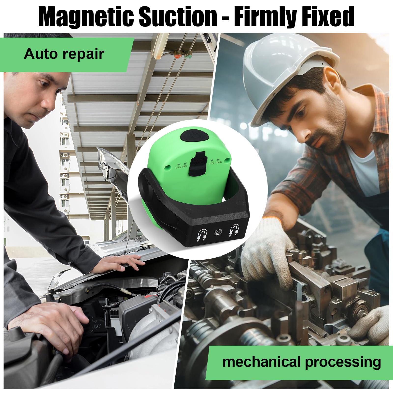 Retisee 2 Pcs 780 Lumens Magnetic Work Light Usb Rechargeable Led Flashlight Portable Inspection Light For Car Repair Emergency Lighting Mechanics Workshop (Green)