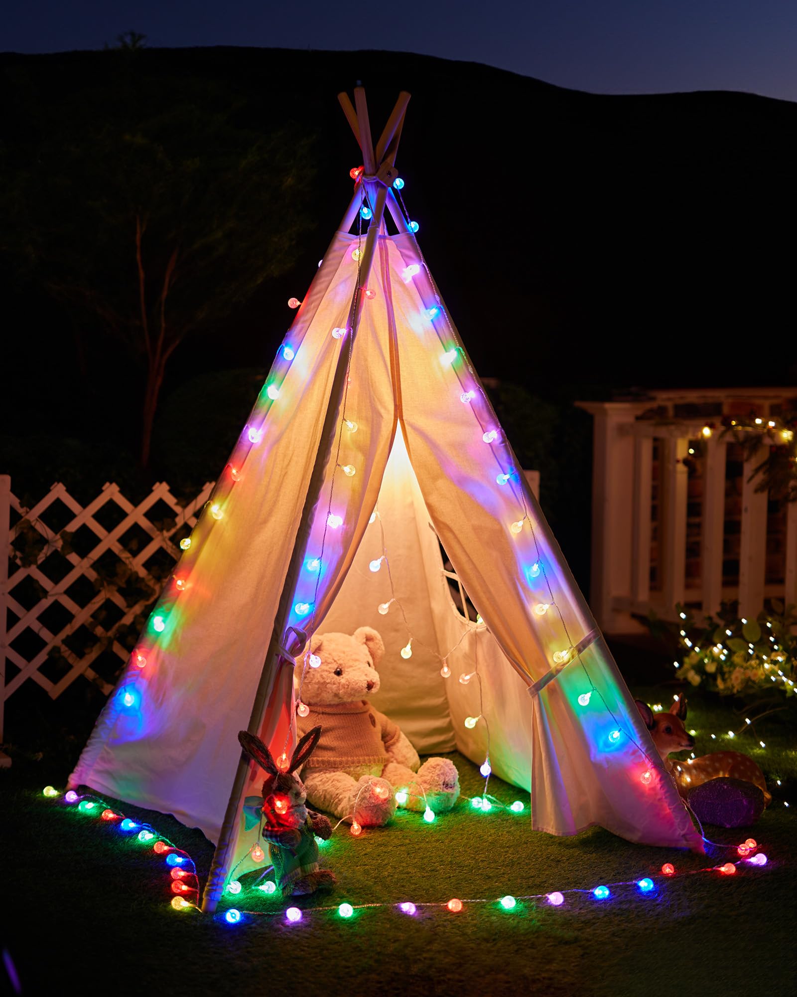 Minetom Crystal Globe String Lights, 33ft, 100 LED, USB, Waterproof, Remote, Timer, 16 Colors, Multicolor, RGB