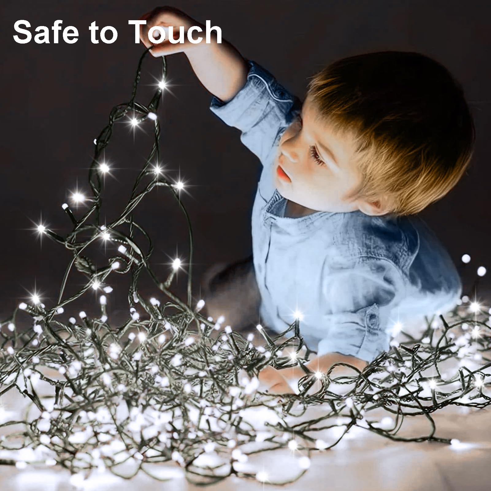 LumBelle 2 Pack String Lights, 23ft 70 LED Battery Operated, Cool White, 8 Modes, Timer, Indoor Outdoor Xmas Decoration
