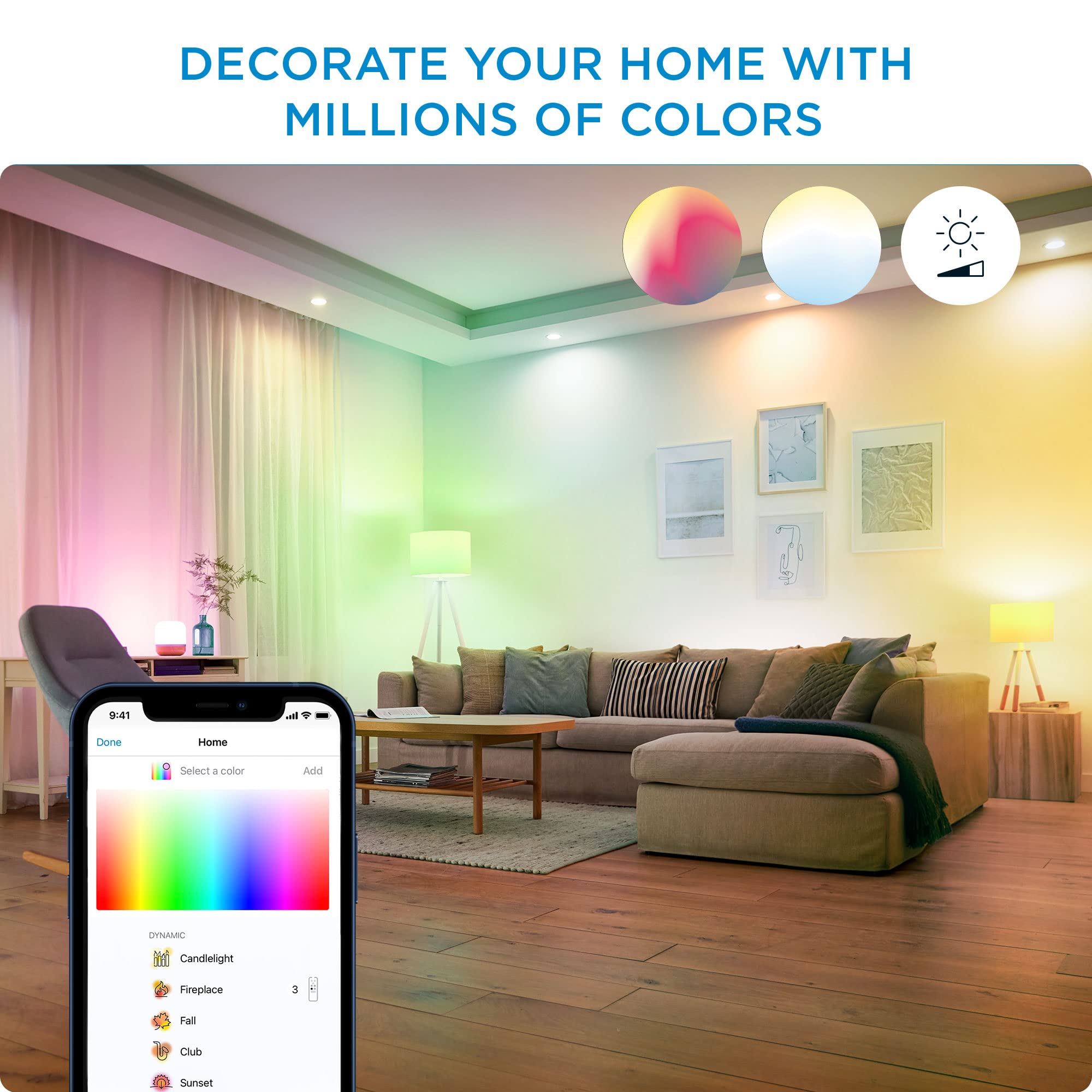 WiZ Connected Smart WiFi Color LightStrip Kit, 13ft (2x6.5ft), 16M Colors, Compatible with Alexa/Google Home, Model 603795