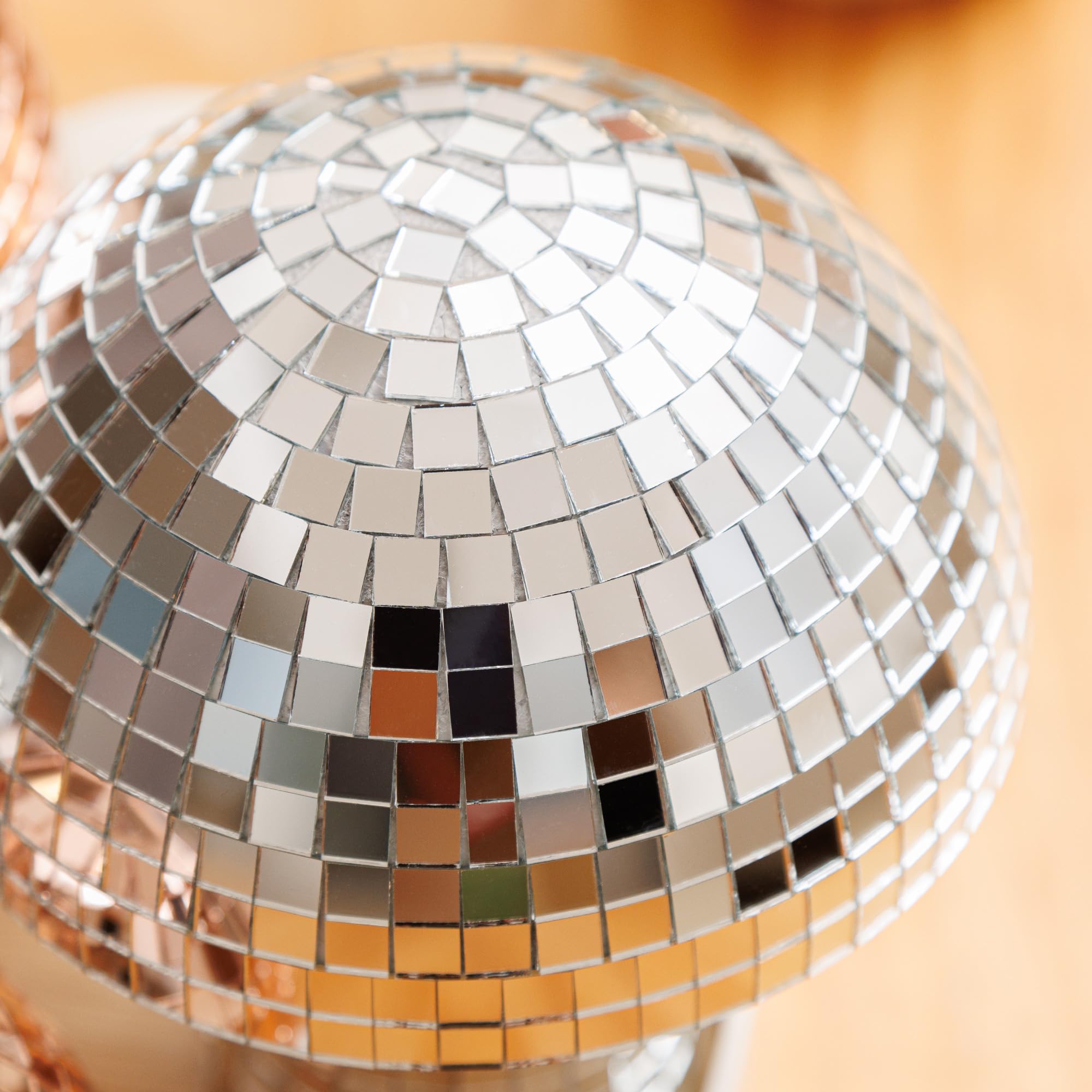 Jozhenju Reflective Silver Mushroom Disco Ball - 4.9 Inch Handmade Mirror Glitter Decor For Parties, Home, Stage, And Table - Cr