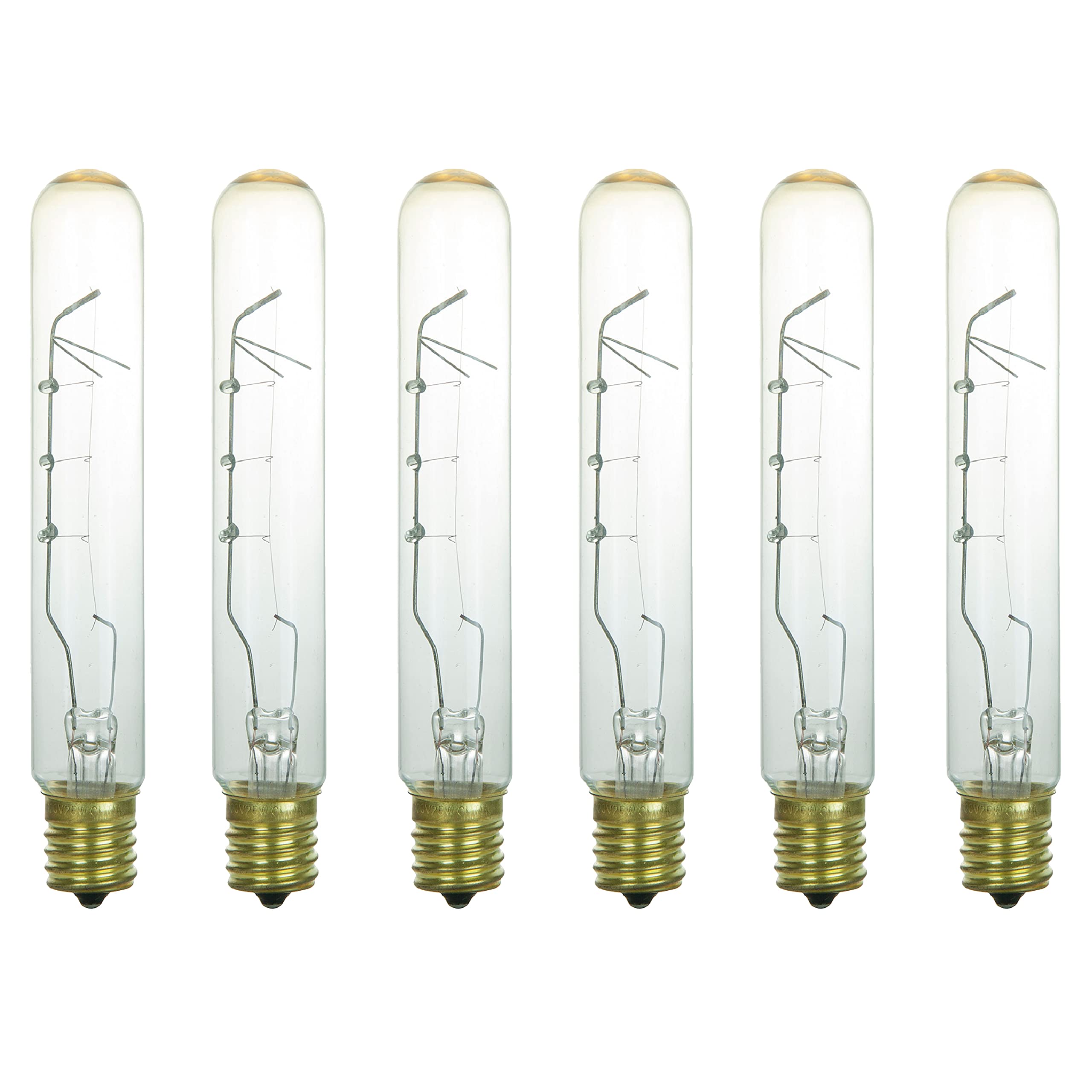 Sunlite 41664-SU Incandescent T6.5 Tubular Light Bulb, E17 Intermediate Base, 40 Watts, 290 Lumens, Dimmable, Mercury Free, 2600