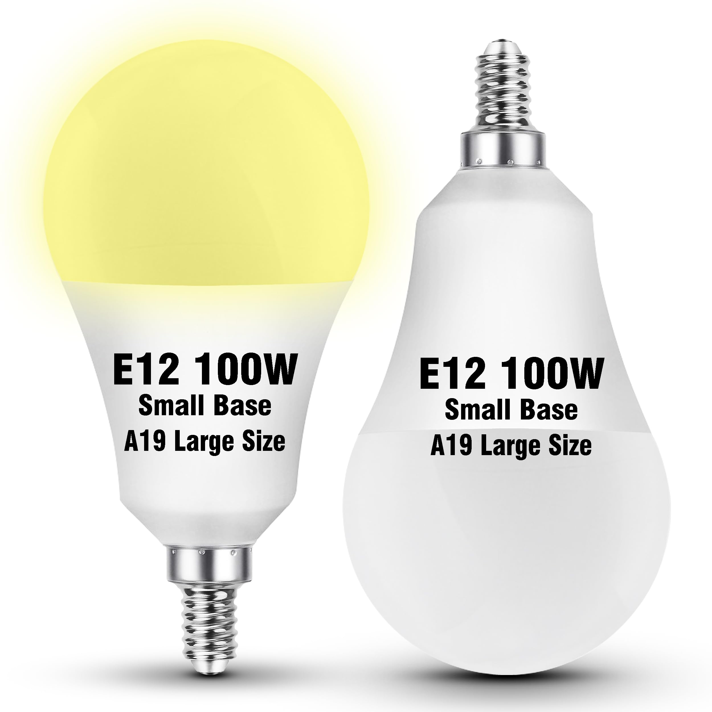 E12 Led Candelabra Bulb 100Watt Equivalent  4000K Natural White  E12 A19 Led Ceiling Fan Light Bulbs A60 Globe Shape For Chandelier Pendant Wall Sconces Lighting  9W 1000Lm  Non-Dimmable  2 Pack