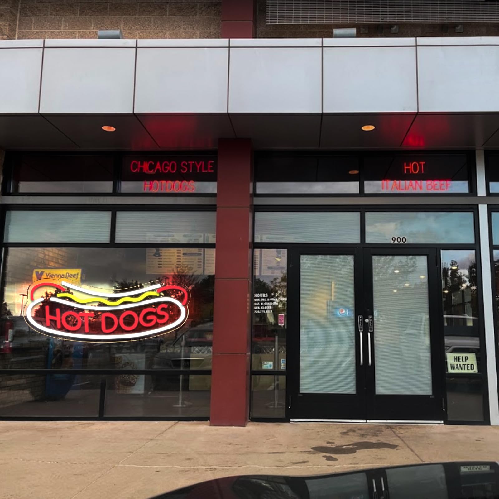 Balanar Neon Sign for Hot Dogs Shop, LED Wall Decor, 16.1 x 6.3 inches, Model NS-Hot Dogs, Color: Hot Dogs