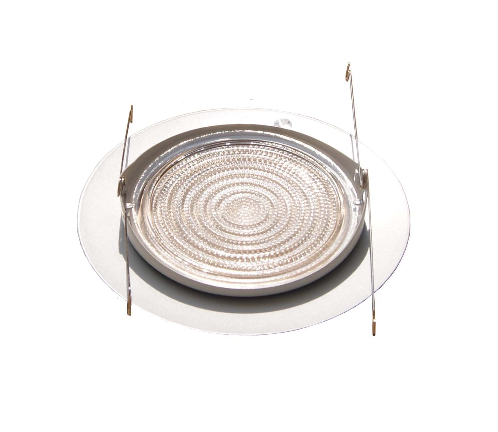 Joint Bright Lighting 6 Inches Fresnel Lens Shower Trim for Recessed Light, Metal, White, Model JBL6-206-WH-WH