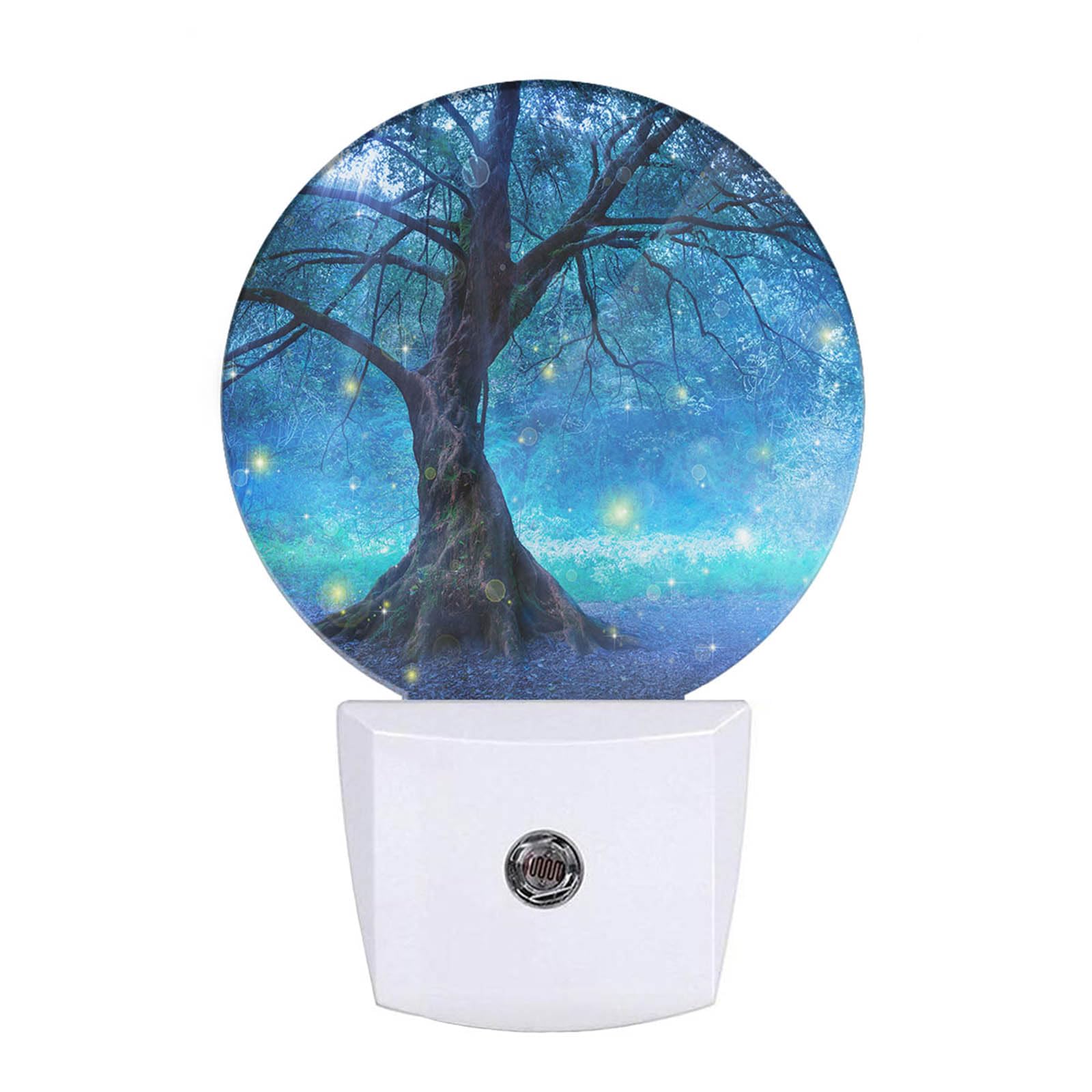 Uanvaha Growing Tree Night Light Forest Trees Firefly Glowworm Lightning Bug Night Lights Plug into Wall Auto on/Off LED Lamp 0.