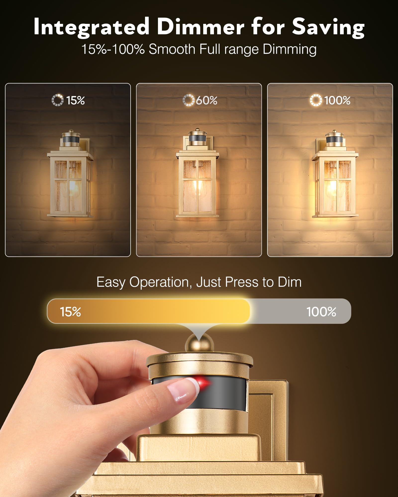 Vianis Motion Sensor Porch Lights Outdoor, Gold Dusk To Dawn Outside Light Fixtures For House, Modern Exterior Garage Lights Wal